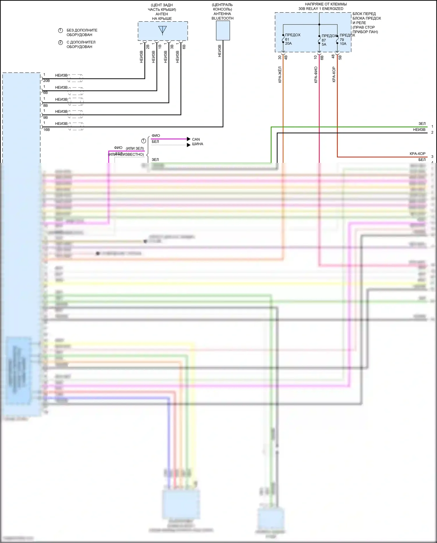 Cooper MINI III (2013-2018): Электросхема навигационной проводки, хэтчбек с базовой магнитолой и активным звуковым оформлением (1 из 4) 