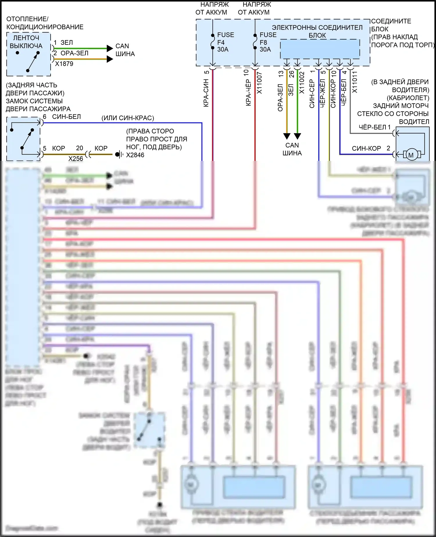 Cooper MINI III (2013-2018): Электросхема стеклоподъемников, родстер 