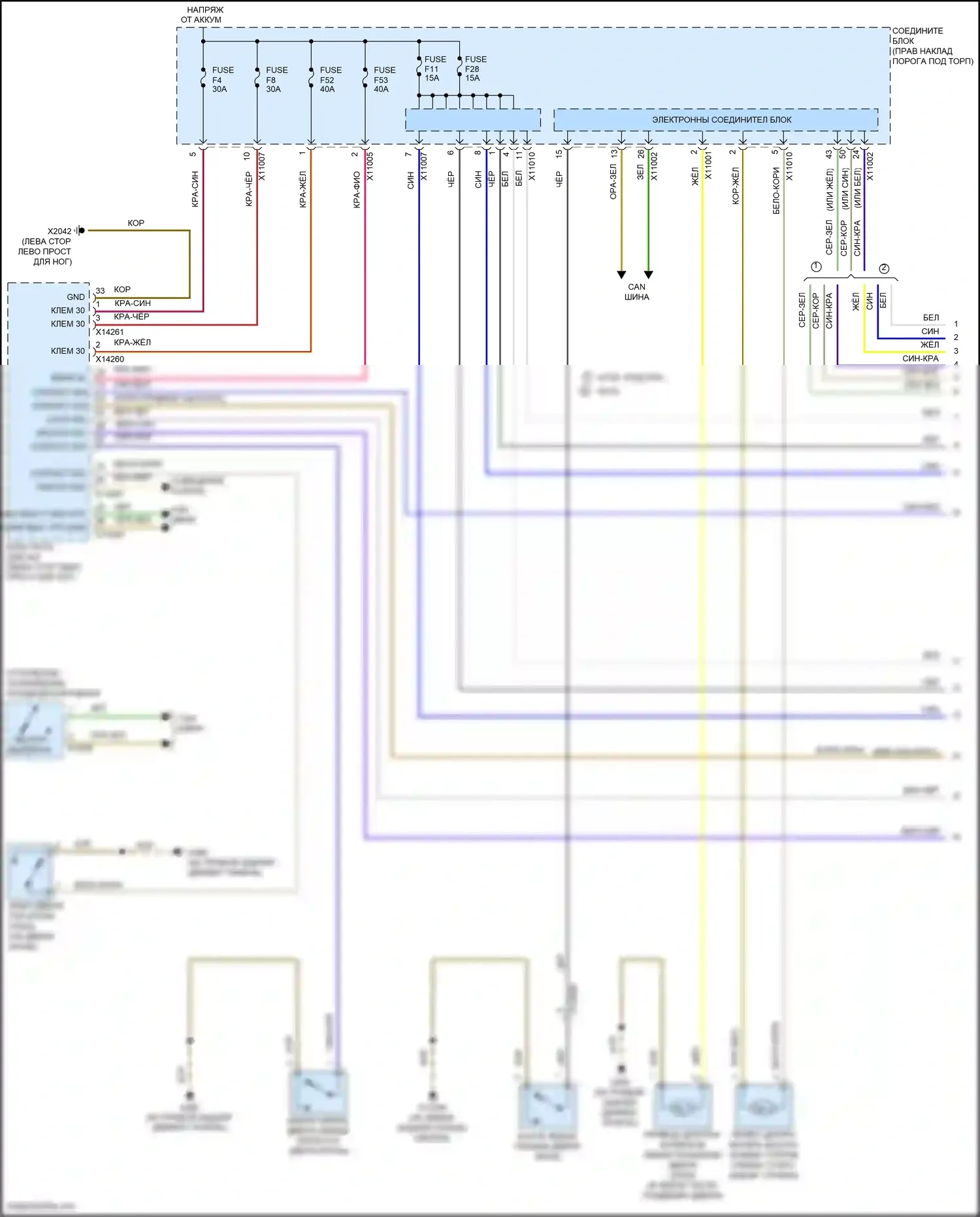 Cooper MINI III (2013-2018): Электросхема центрального замка, купе (1 из 2) 