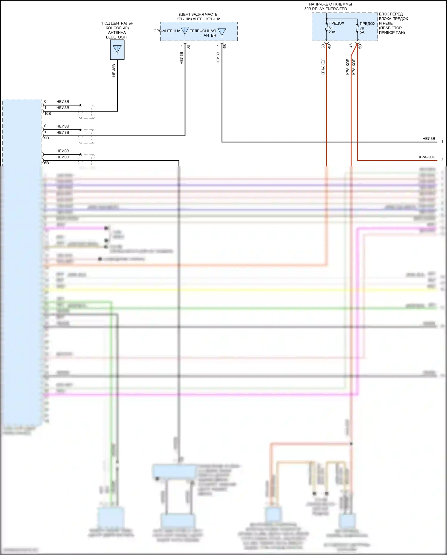 John Cooper Works Clubman MINI II рестайлинг (2019-2024): Электросхема магнитолы, с базовой магнитолой, без активного звукового оформления (1 из 4) 