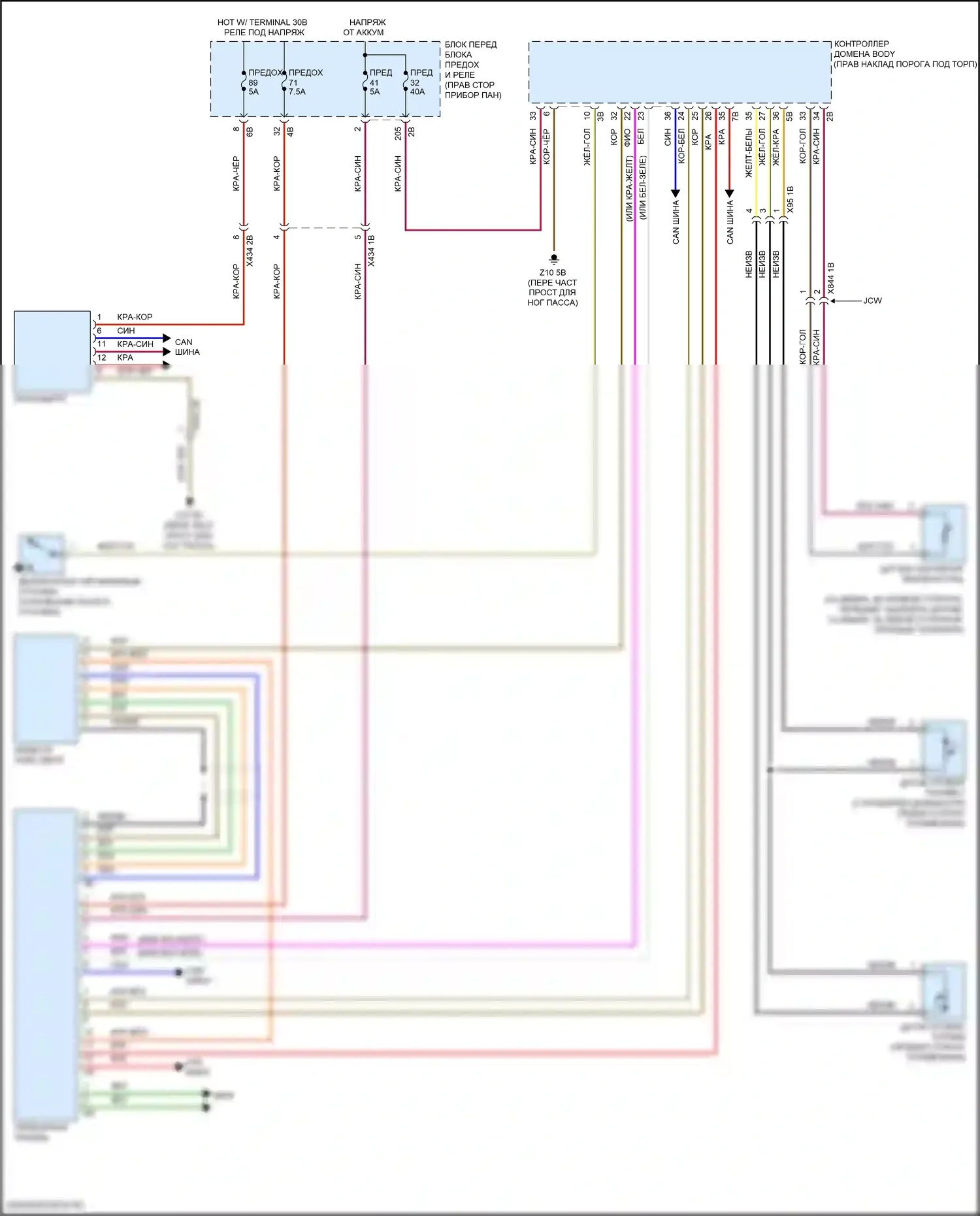 John Cooper Works Clubman MINI II рестайлинг (2019-2024): Электросхема приборной панели 