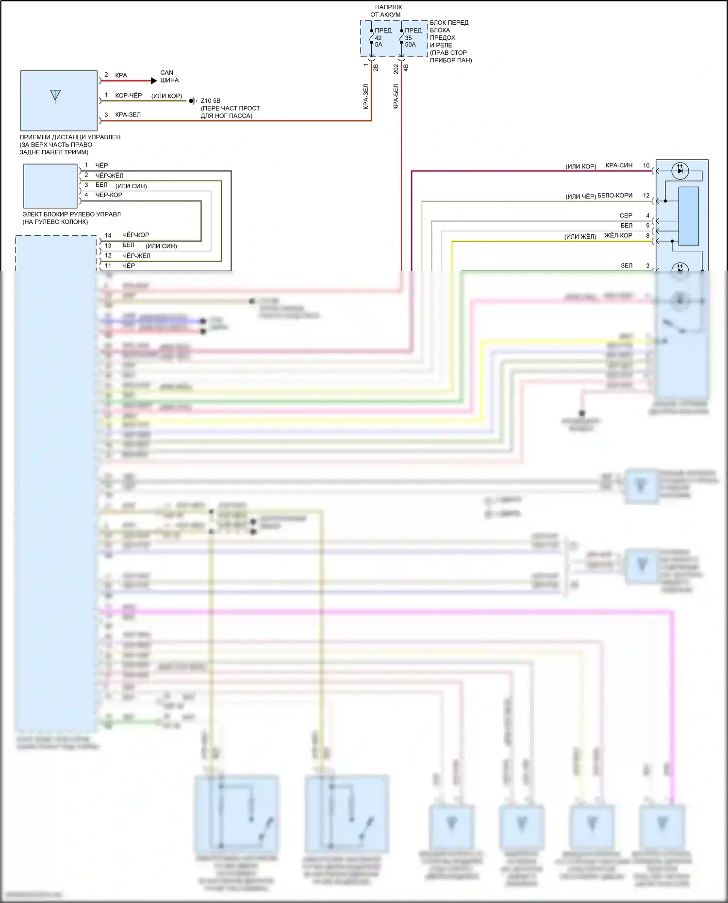 John Cooper Works Clubman MINI II рестайлинг (2019-2024): Электросхема системы бесключевого доступа 