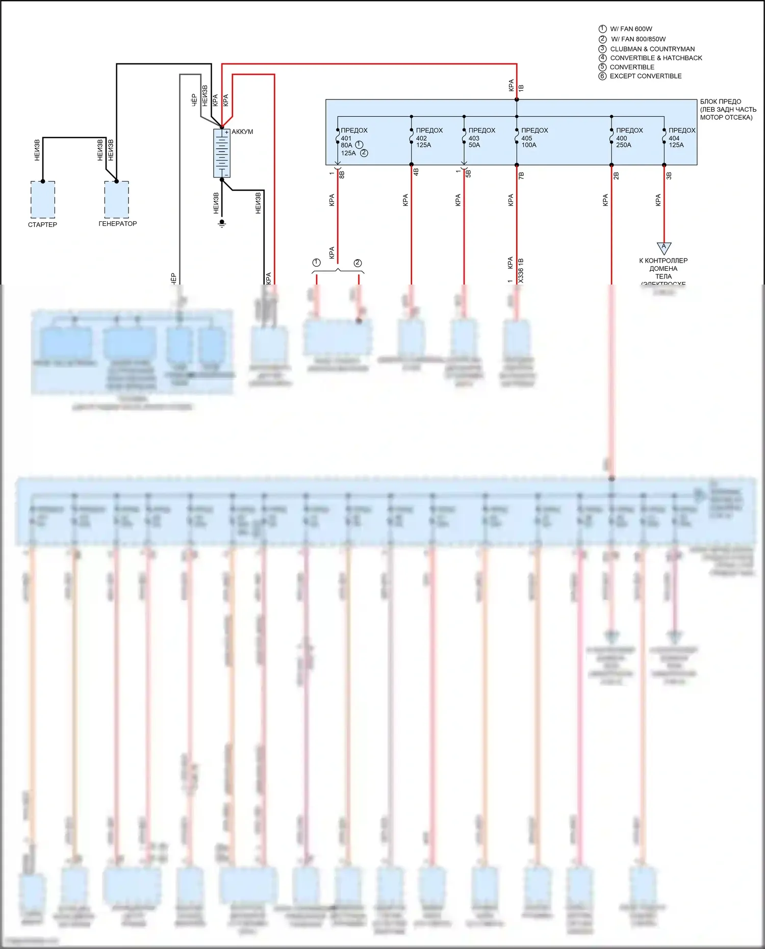 John Cooper Works Clubman MINI II (2015-2019): Электросхема блока предохранителей реле (1 из 4) 