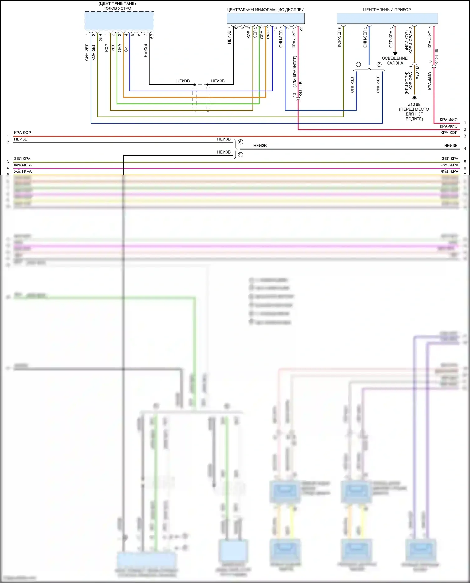 John Cooper Works Clubman MINI II (2015-2019): Электросхема магнитолы, с hifi магнитолы, без активного звукового оформления (2 из 4) 