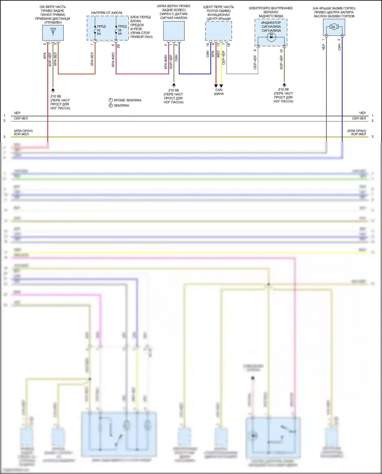 John Cooper Works Clubman MINI II (2015-2019): Электросхема центрального замка (2 из 3) 