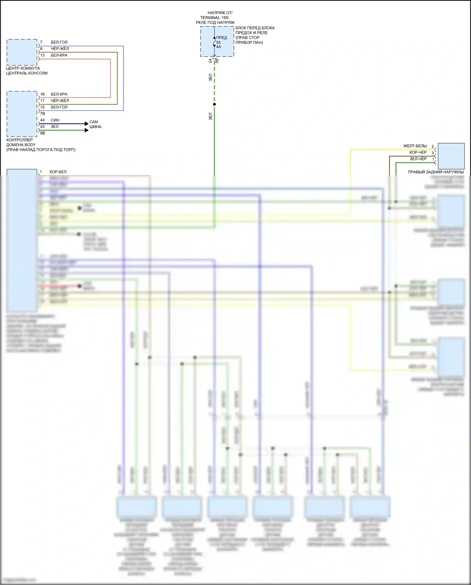 John Cooper Works Countryman MINI II рестайлинг (2020-2024): Электросхема парктроника 