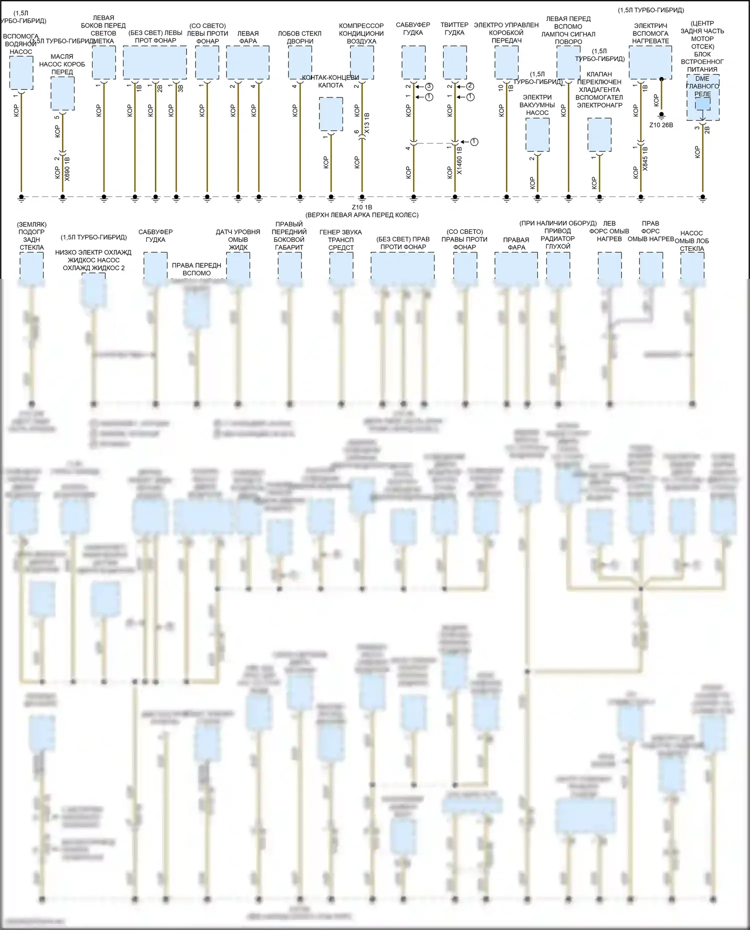 John Cooper Works Countryman MINI II (2016-2020): Электросхема точек подключения масс (1 из 4) 