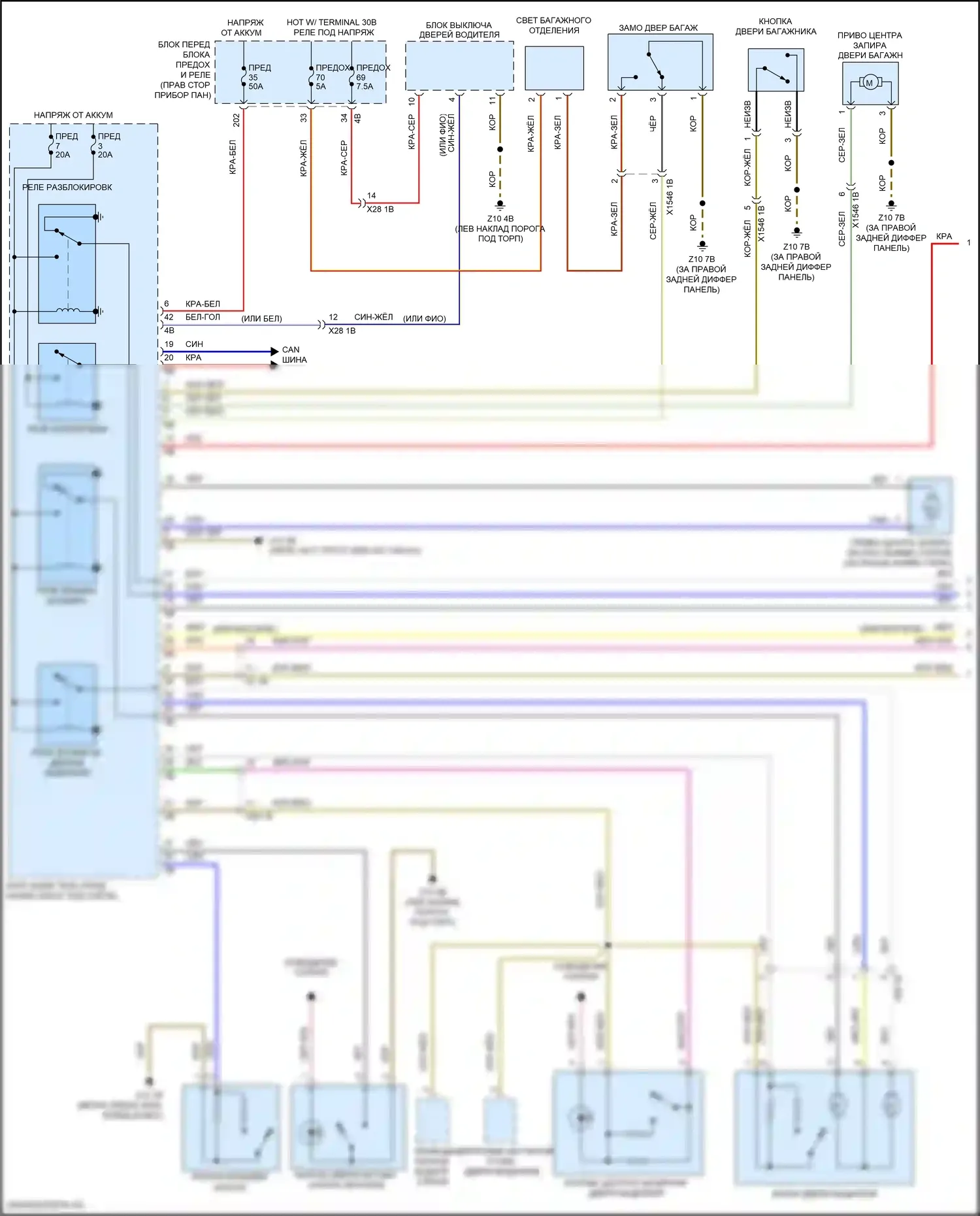 John Cooper Works Countryman MINI II (2016-2020): Электросхема центрального замка, кабриолет (1 из 2) 
