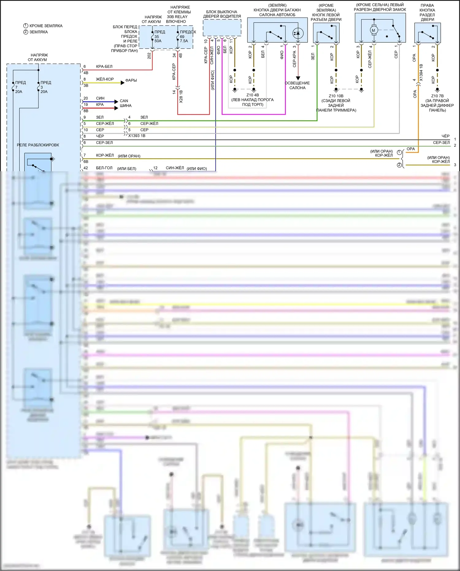 John Cooper Works Countryman MINI II (2016-2020): Электросхема центрального замка, хэтчбек (1 из 3) 