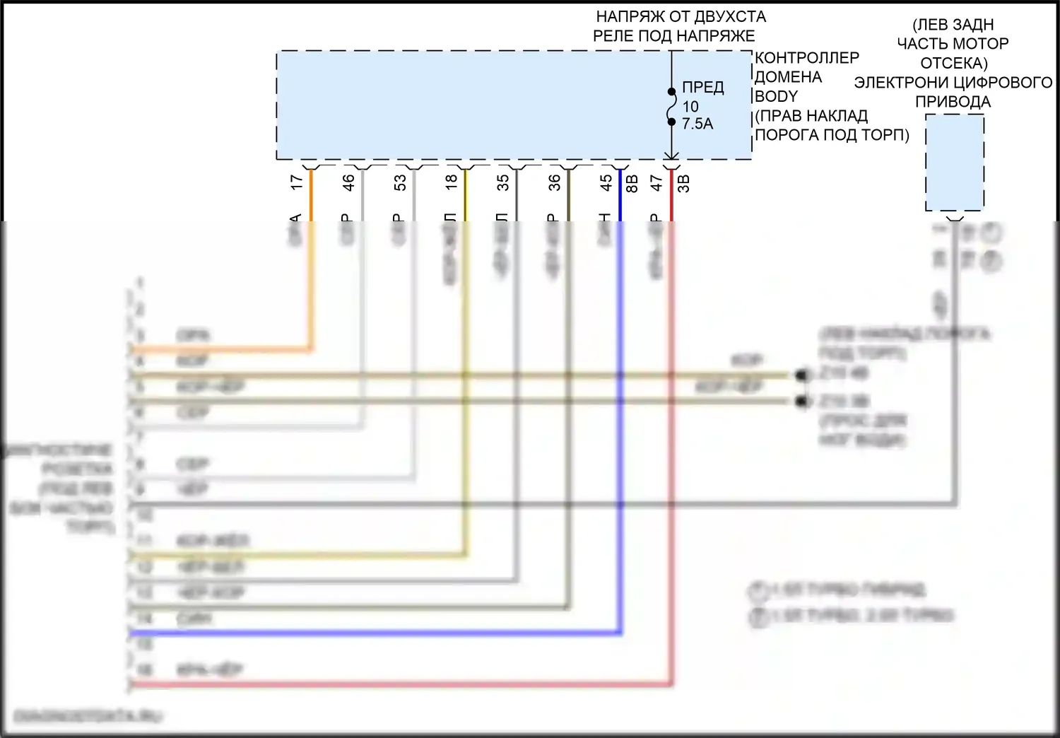 John Cooper Works Countryman MINI III (2023-2024): Электросхема диагностического разхъема 
