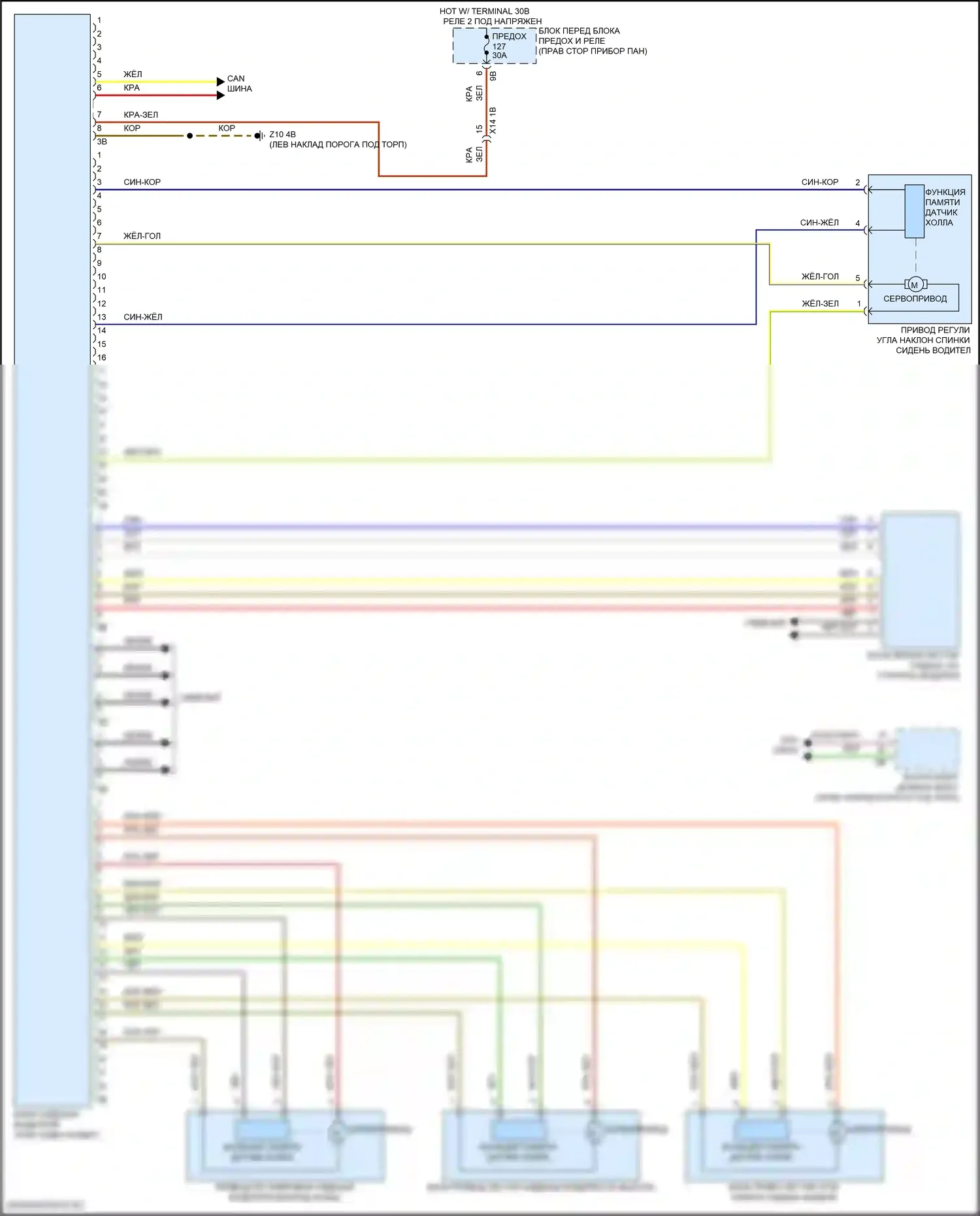 John Cooper Works Countryman MINI III (2023-2024): Электросхема сиденья памяти 