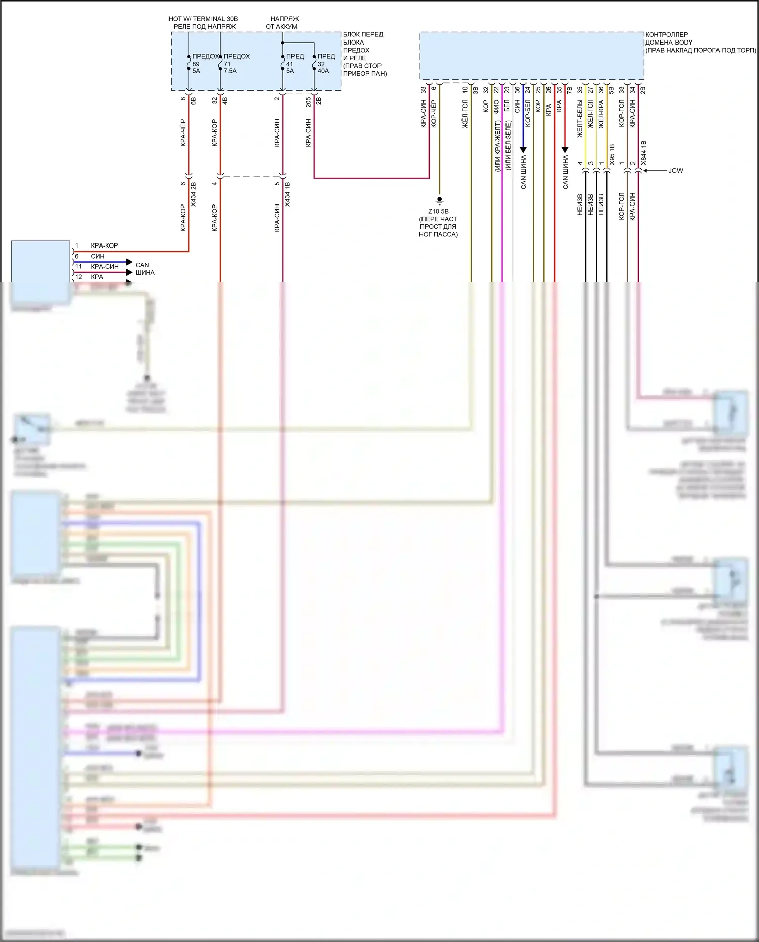 John Cooper Works Countryman MINI III (2023-2024): Электросхема приборной панели 