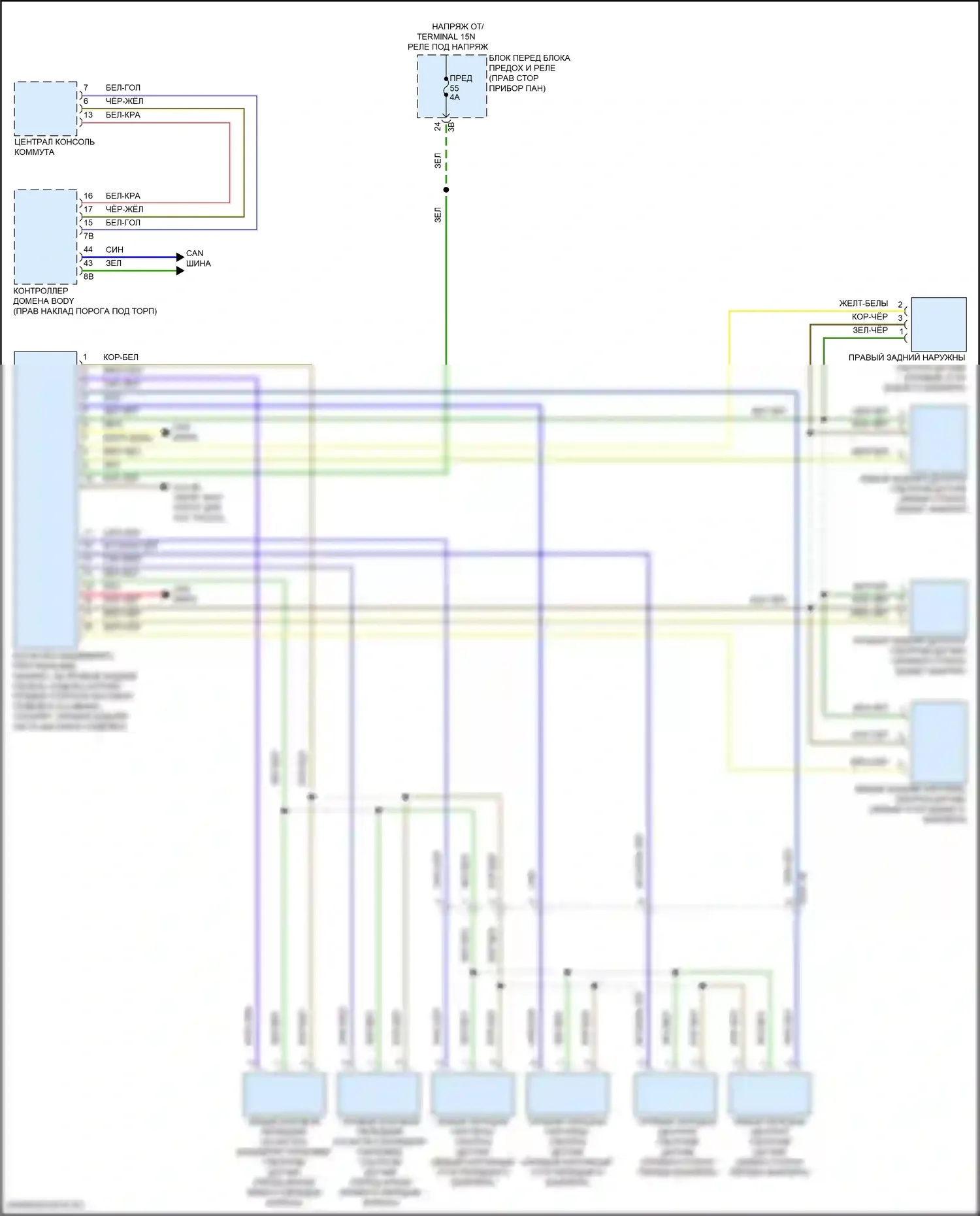 John Cooper Works Countryman MINI III (2023-2024): Электросхема парктроника 