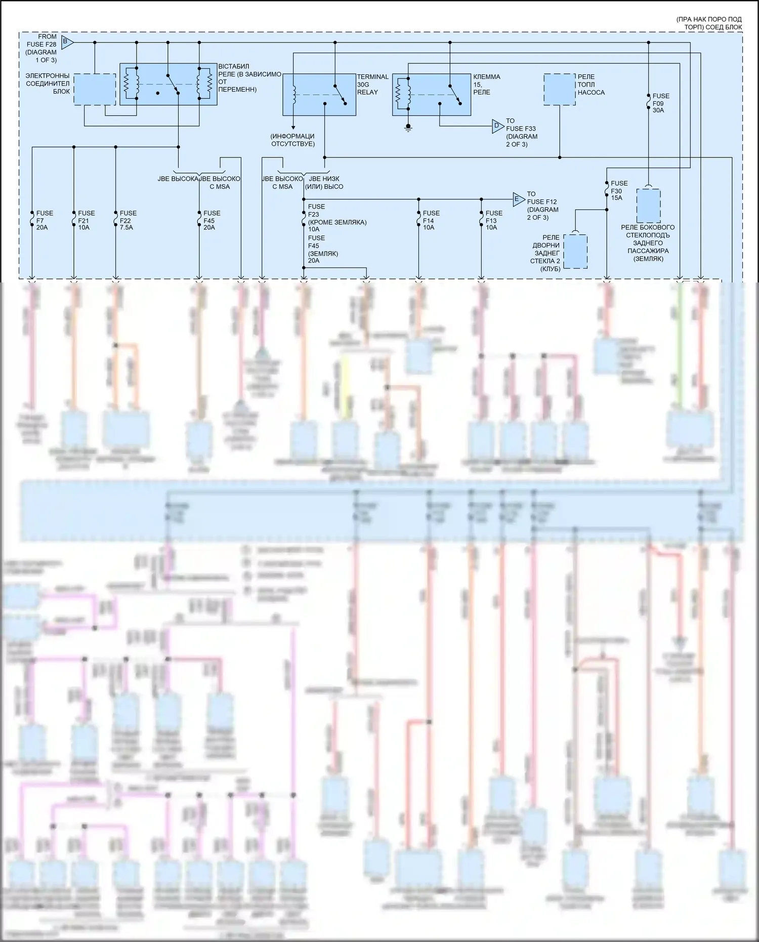 John Cooper Works MINI II рестайлинг (2010-2013): Электросхема блока предохранителей реле (3 из 3) 