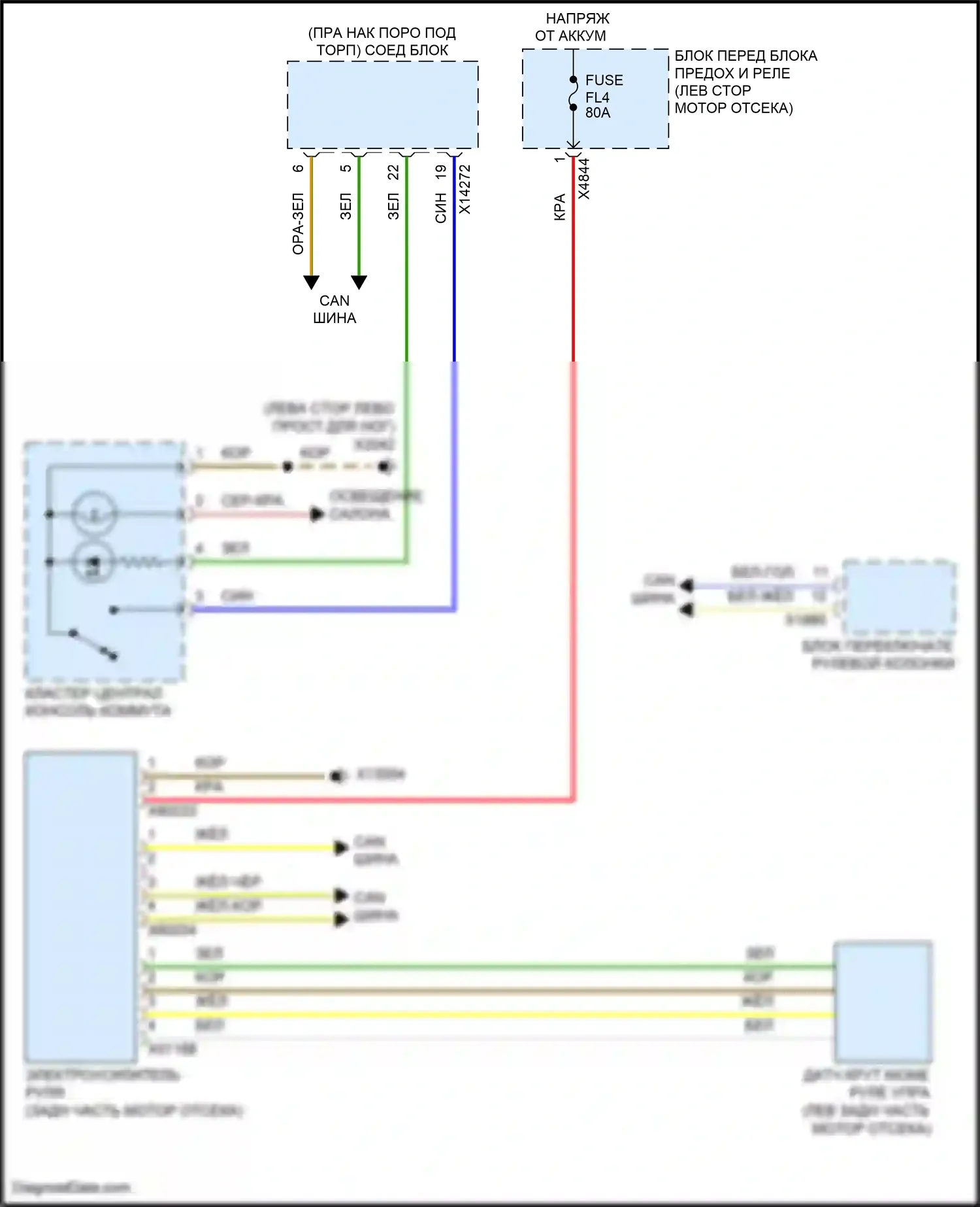 John Cooper Works MINI II рестайлинг (2010-2013): Электросхема электроусилителя руля 