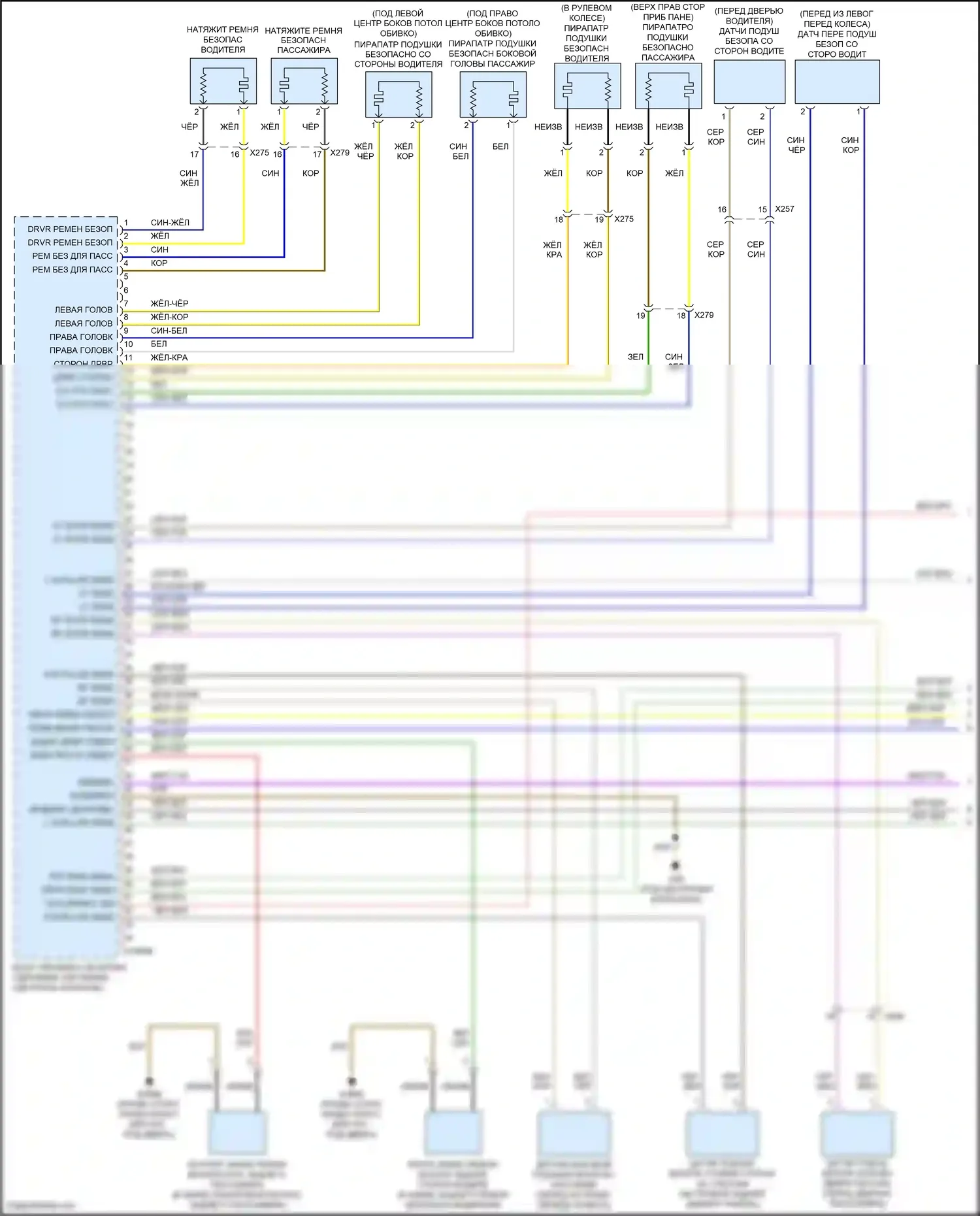John Cooper Works MINI II рестайлинг (2010-2013): Электросхема подушек безопасности (1 из 2) 