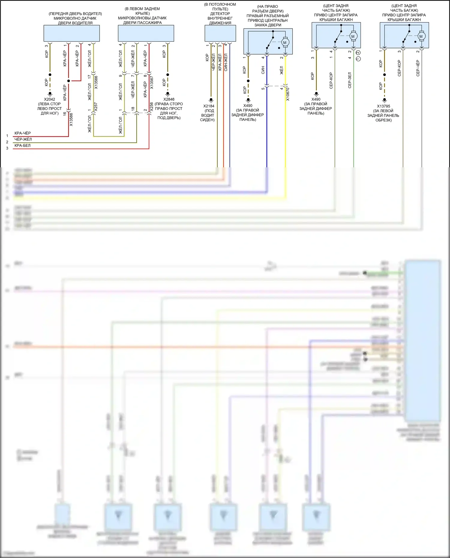 John Cooper Works MINI II рестайлинг (2010-2013): Электросхема системы бесключевого доступа (3 из 3) 
