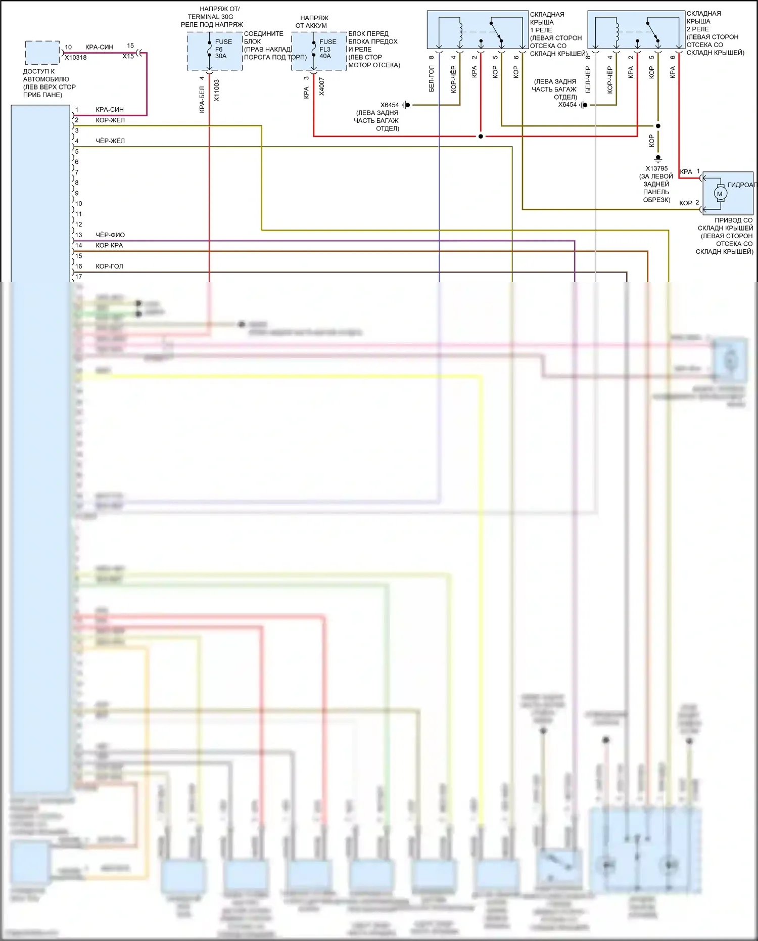 John Cooper Works MINI II рестайлинг (2010-2013): Электросхема со складной крышей, кабриолет 