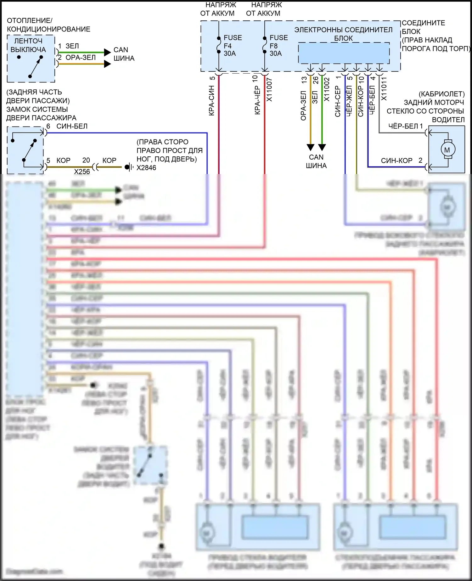 John Cooper Works MINI II рестайлинг (2010-2013): Стеклоподъемники электросхема, кроме загородной 