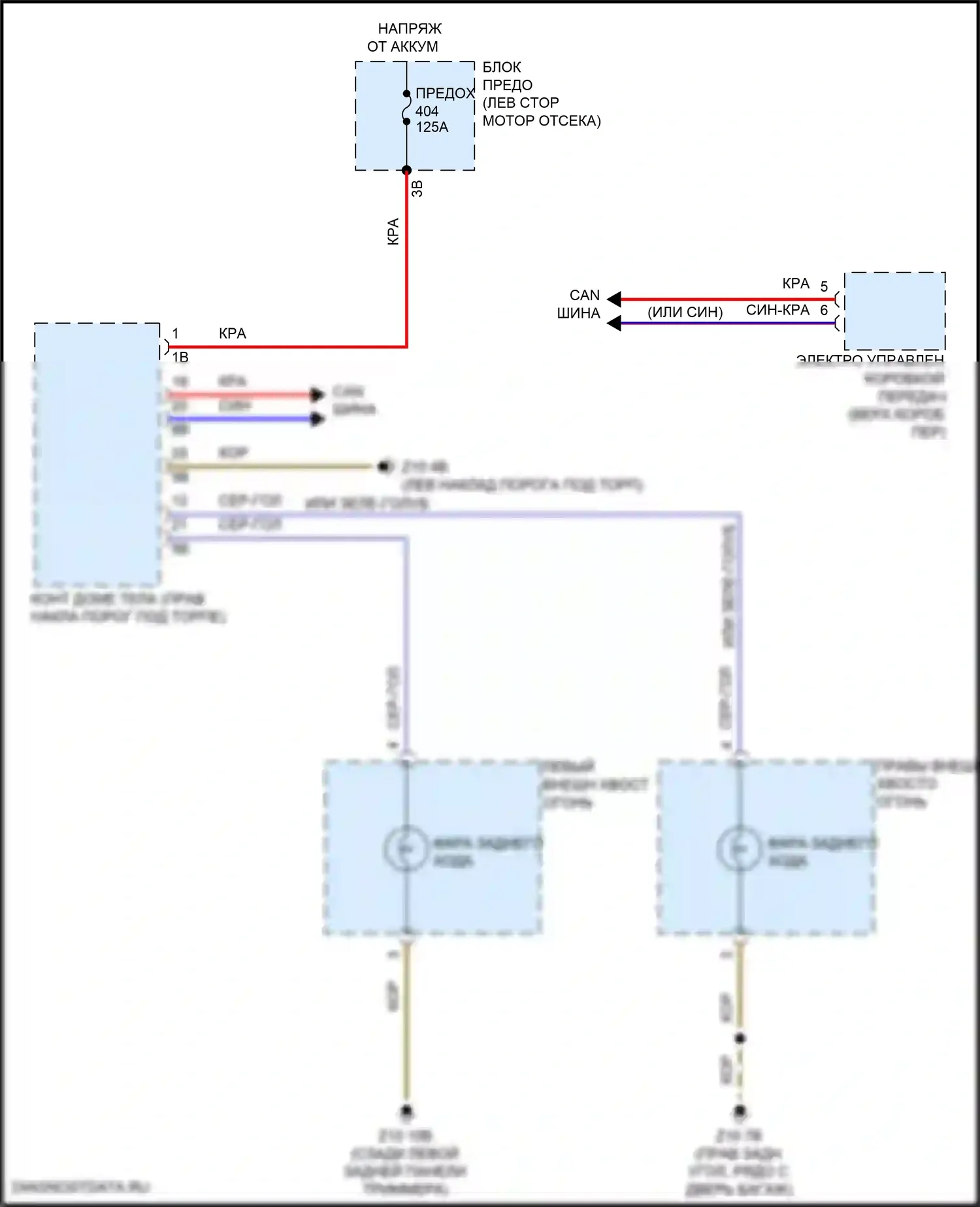John Cooper Works MINI III рестайлинг 2 (2021-2024): Электросхема фонарей заднего хода 