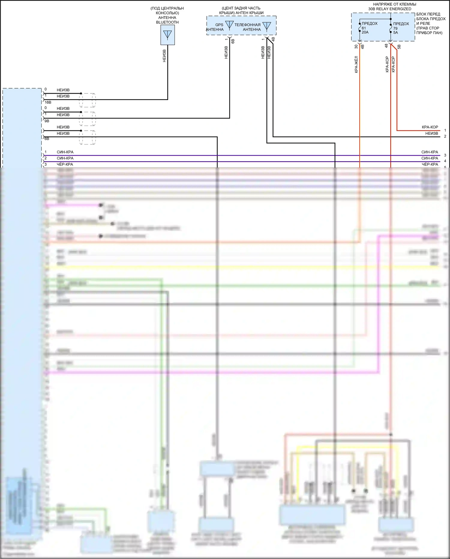 John Cooper Works MINI III рестайлинг (2018-2021): Электросхема магнитолы, хэтчбек 3-дверный с базовой магнитолой, без активного звукового оформления (1 из 4) 
