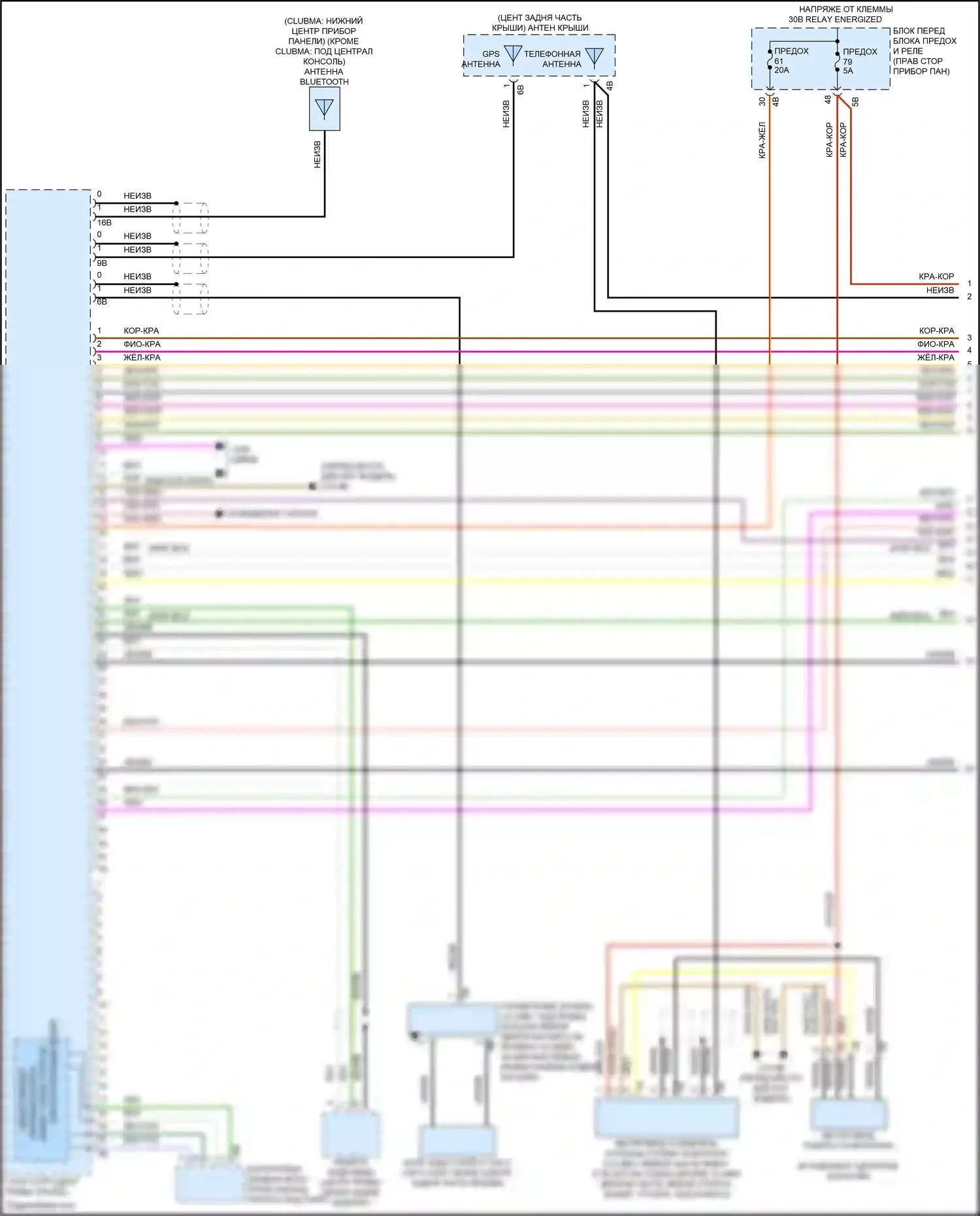 John Cooper Works MINI III рестайлинг (2018-2021): Электросхема магнитолы, с базовой магнитолой и активным звуковым оформлением (1 из 4) 