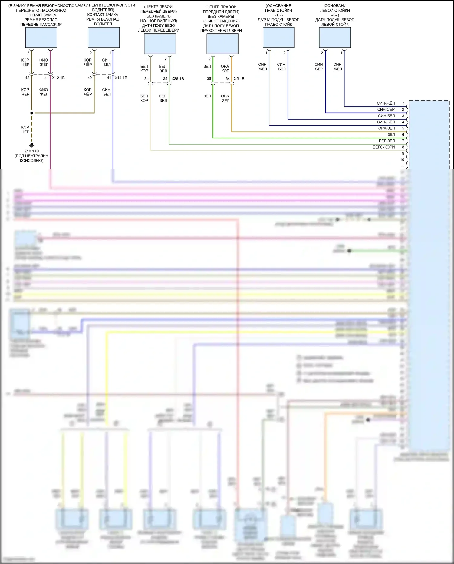 John Cooper Works MINI III рестайлинг (2018-2021): Электросхема подушек безопасности (3 из 3) 