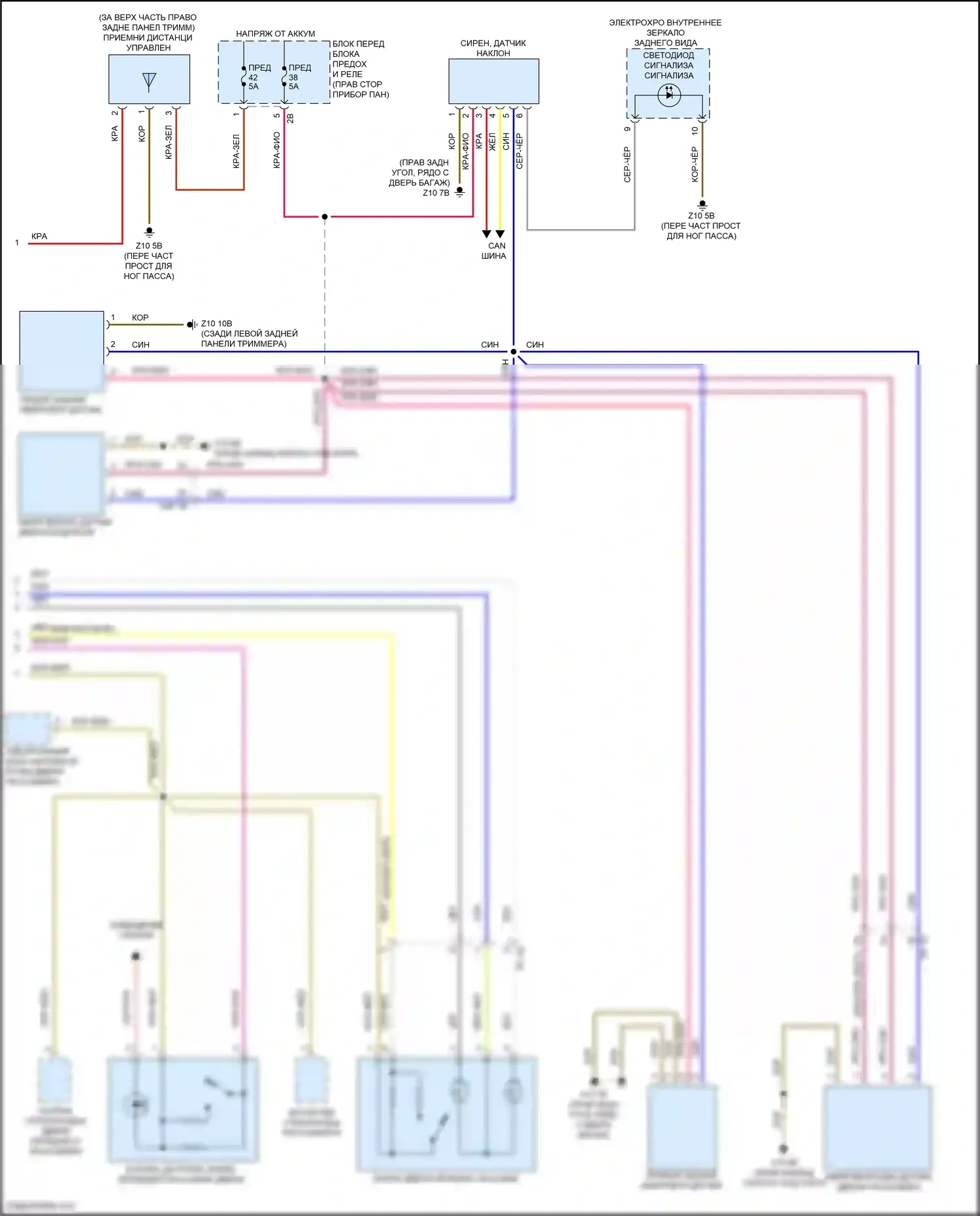 John Cooper Works MINI III рестайлинг (2018-2021): Электросхема сигнализации и центрального замка, кабриолет (2 из 2) 