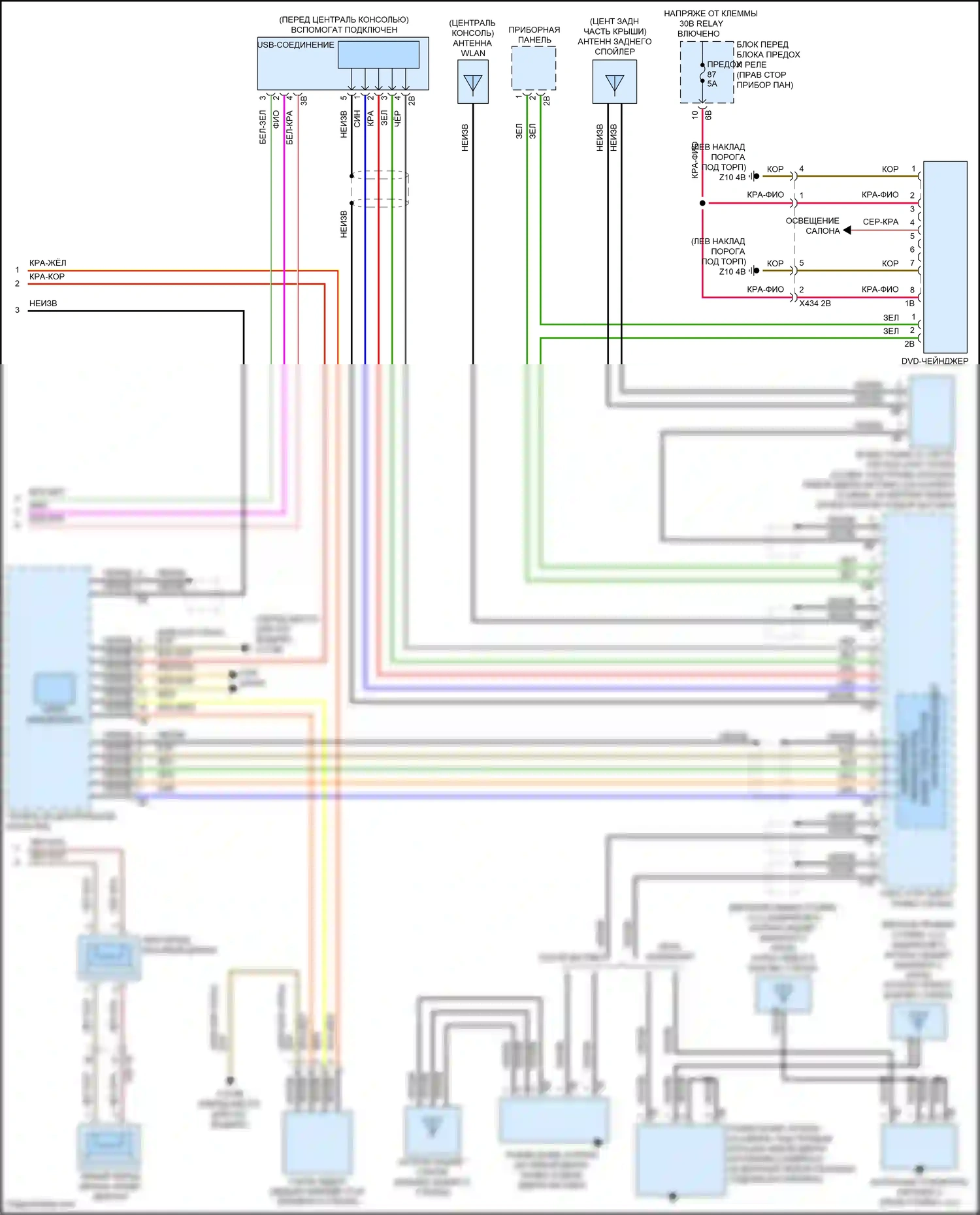 John Cooper Works MINI III рестайлинг (2018-2021): Электросхема навигационной проводки, с базовой магнитолой и активным звуковым оформлением (4 из 4) 