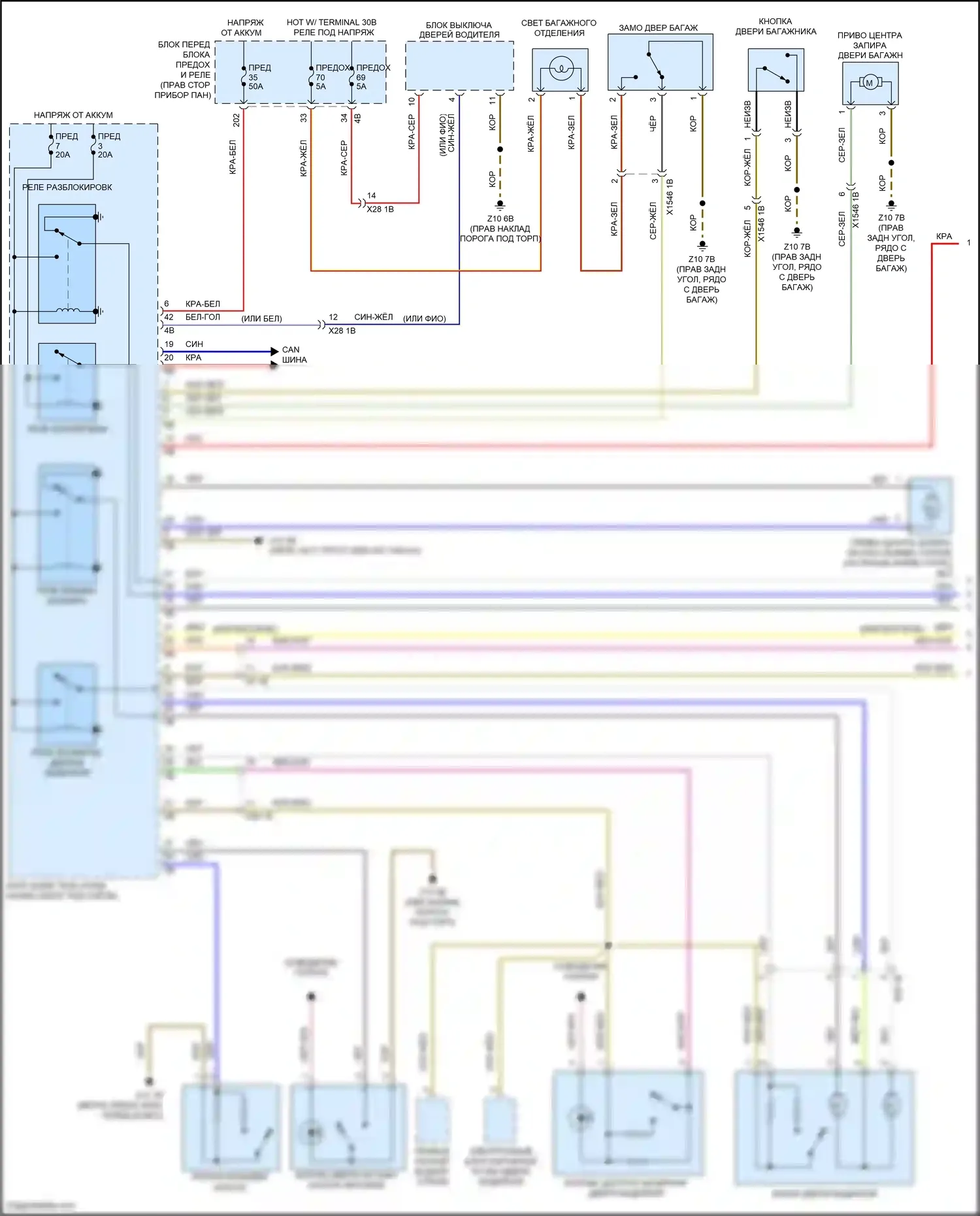 John Cooper Works MINI III рестайлинг (2018-2021): Электросхема центрального замка, кабриолет (1 из 2) 
