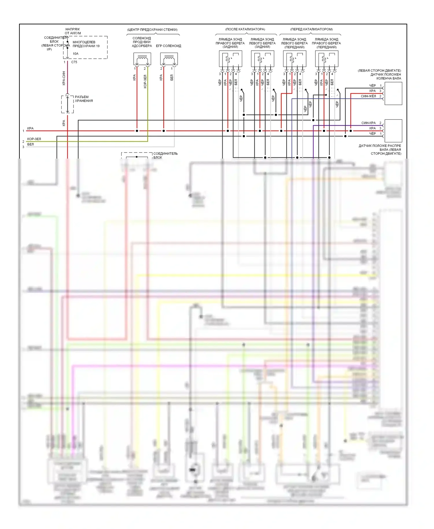 Diamante Mitsubishi I (1989-1997): Электросхема двигателя 3.0l dohcs (3 из 3) 