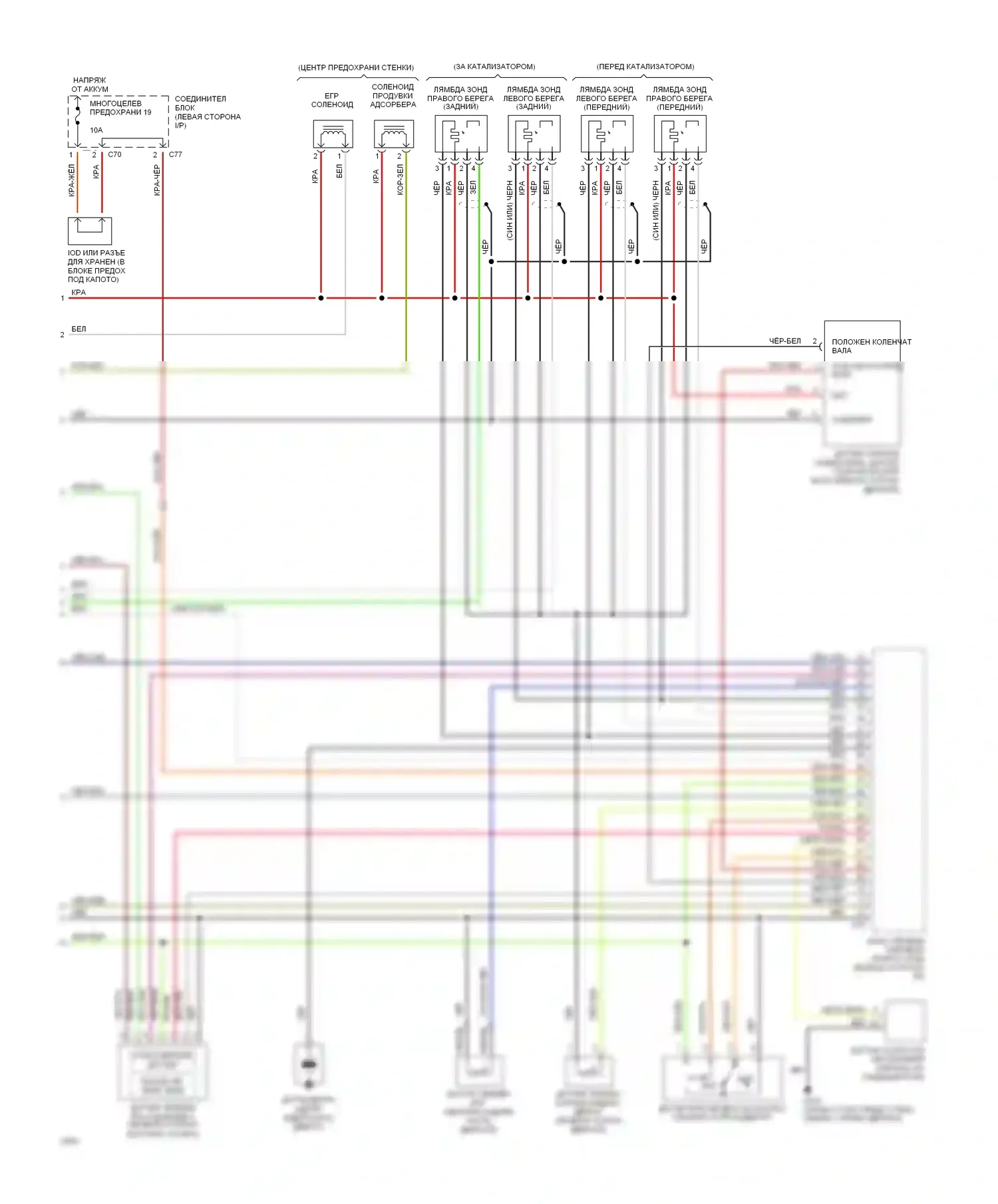 Diamante Mitsubishi I (1989-1997): Электросхема двигателя 3.0l sohcs (3 из 3) 