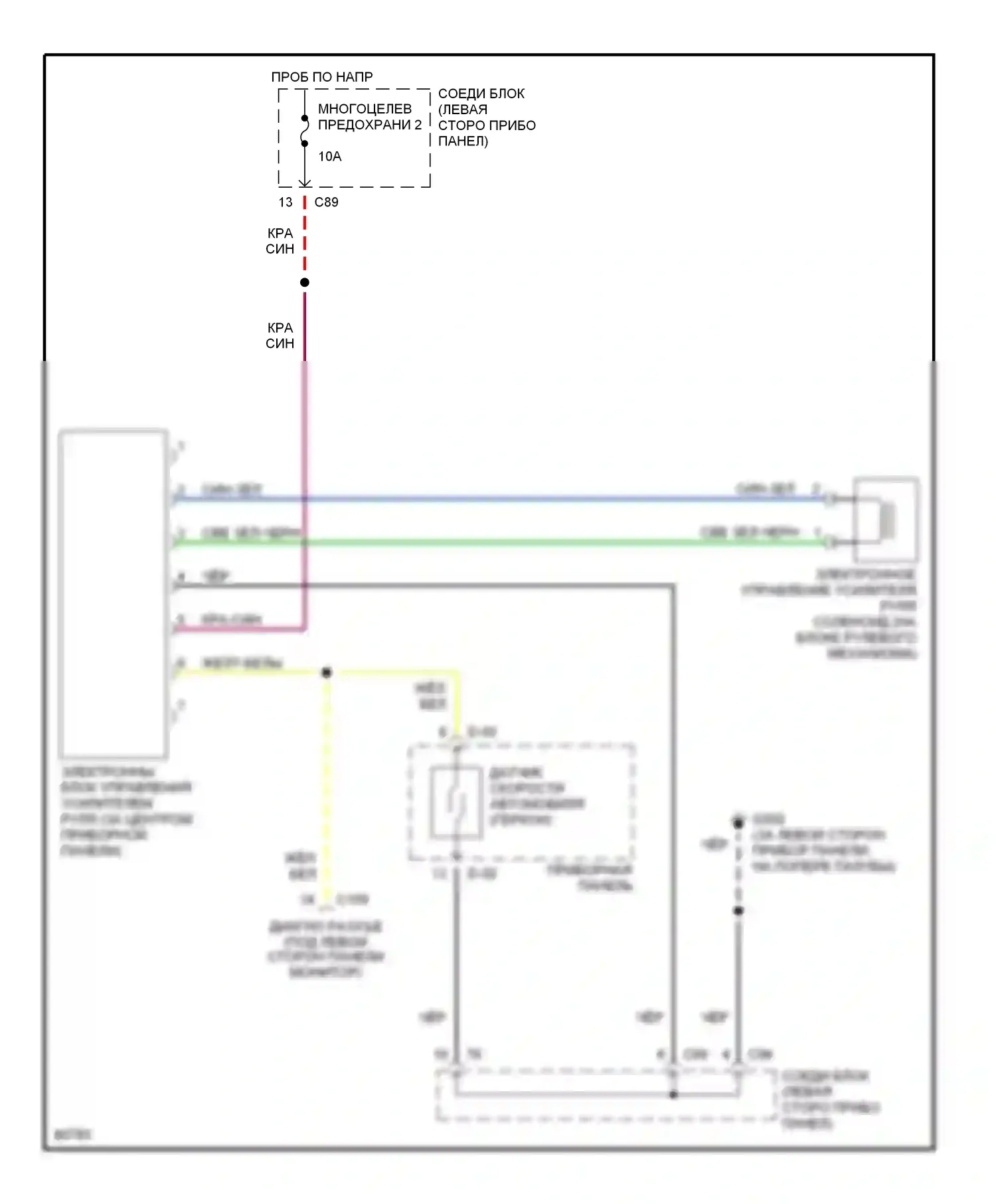 Diamante Mitsubishi I (1989-1997): Электросхема электроусилителя руля 