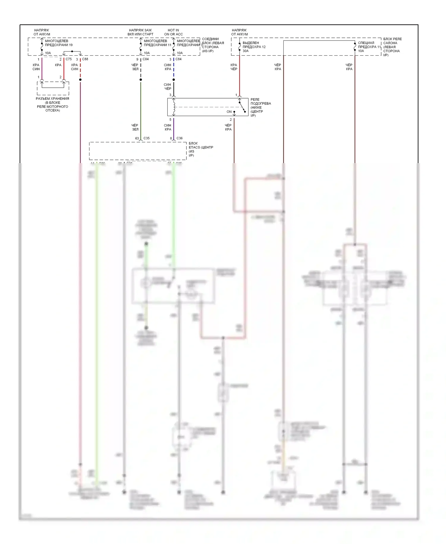 Diamante Mitsubishi I (1989-1997): Электросхема подогрева 