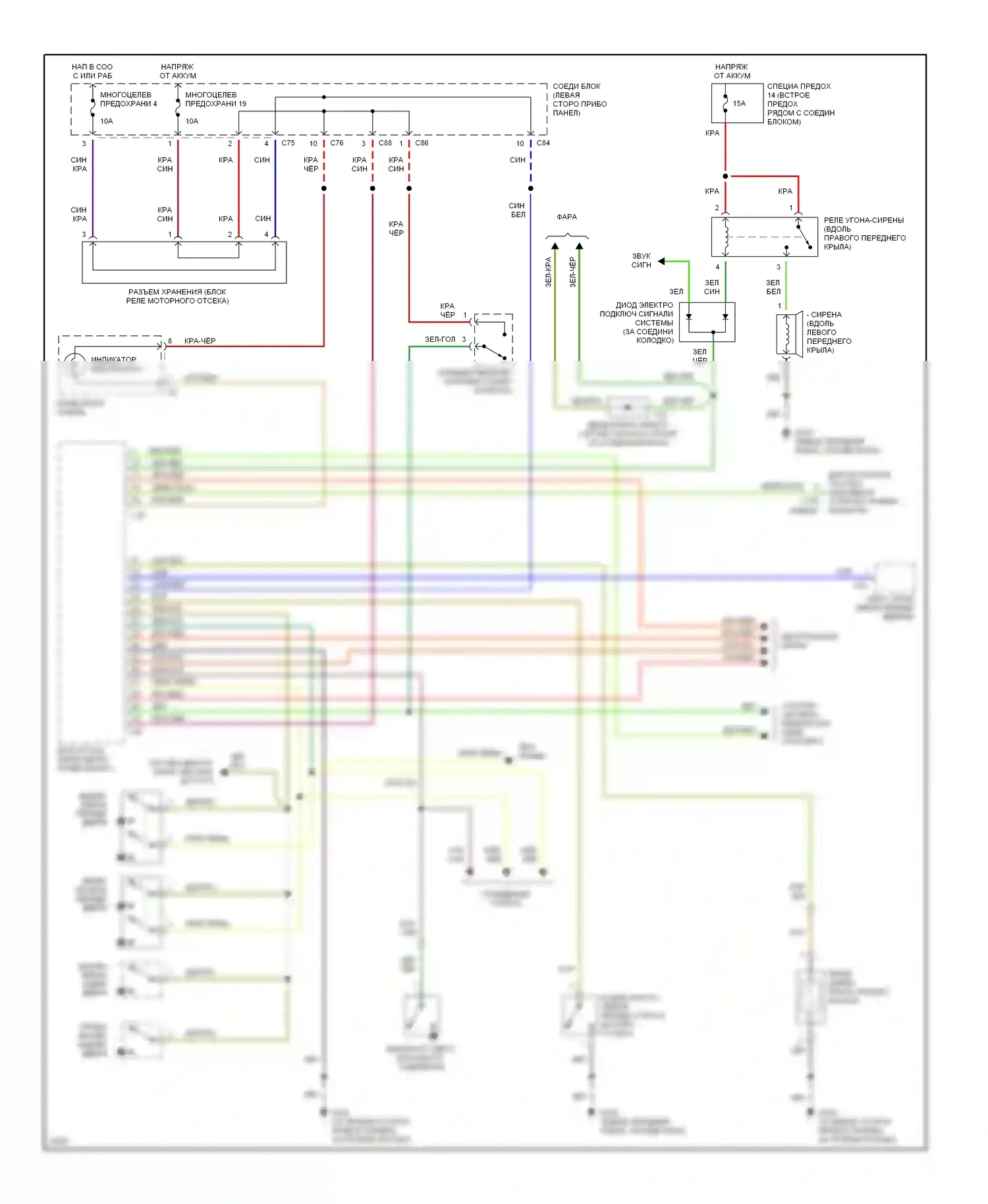 Diamante Mitsubishi I (1989-1997): Сигнализации электросхема 