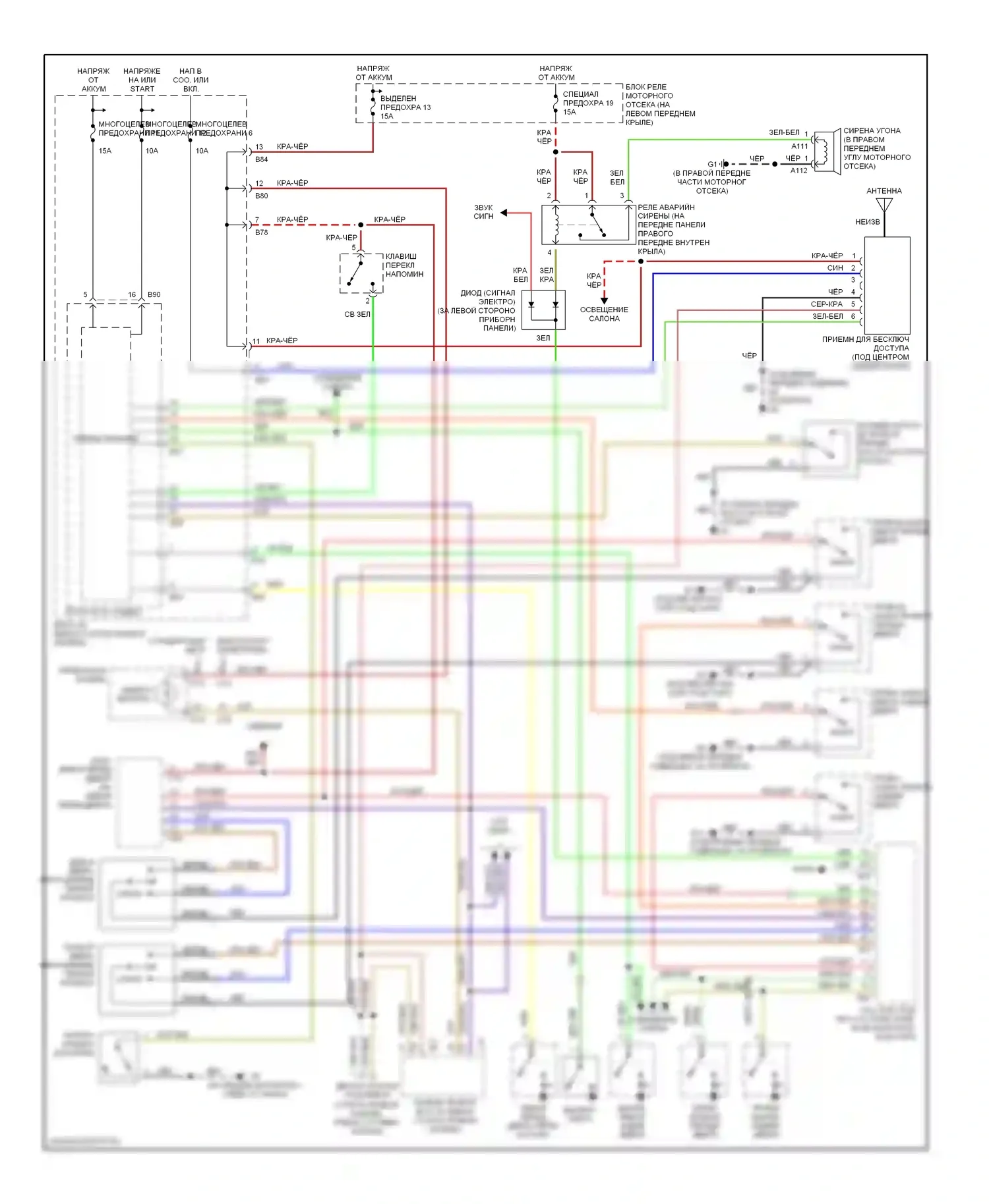 Diamante Mitsubishi II (1995-2005): Электросхема защиты от взлома 