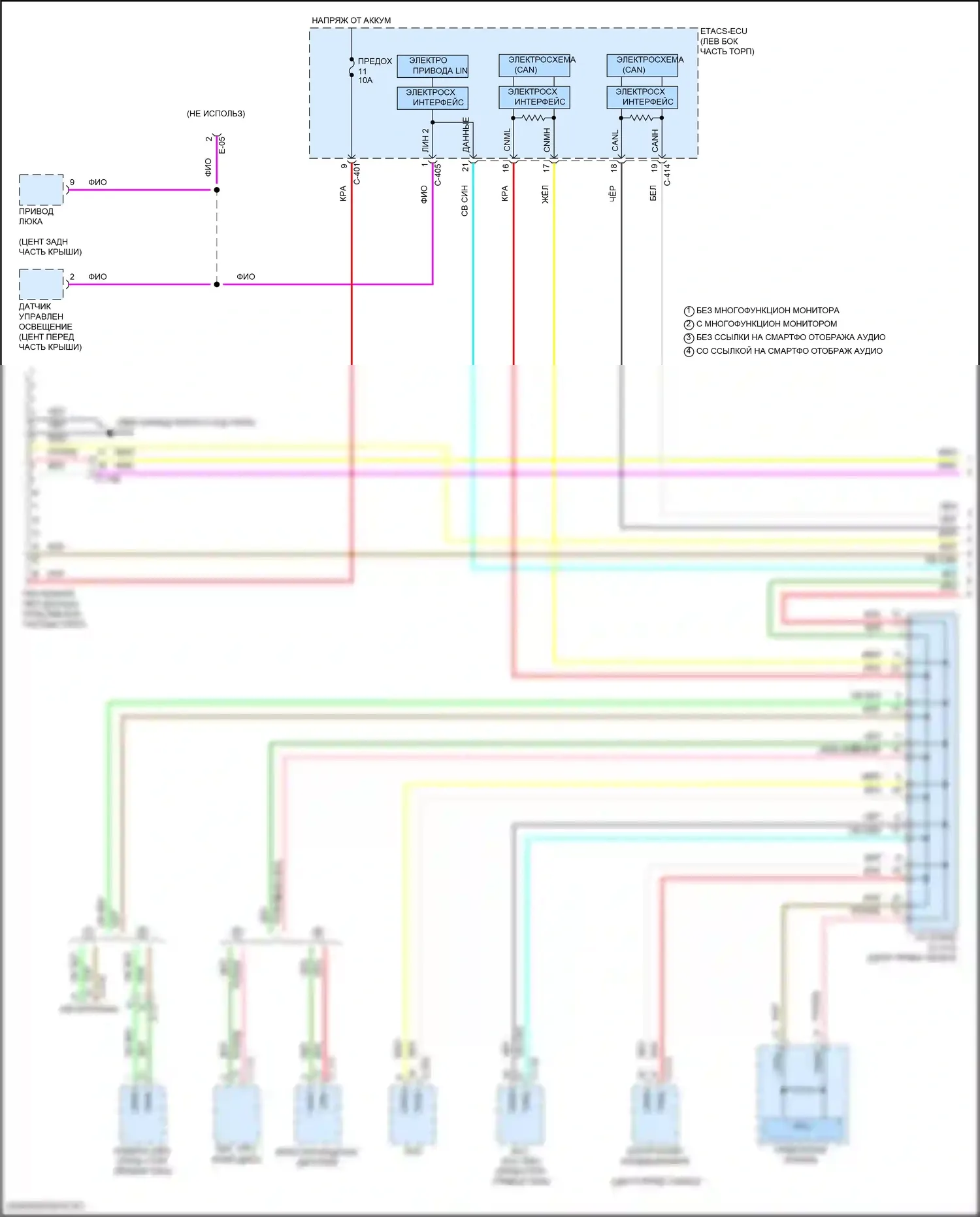 Eclipse Cross Mitsubishi I рестайлинг (2020-2024): Can шина электросхема (1 из 3) 