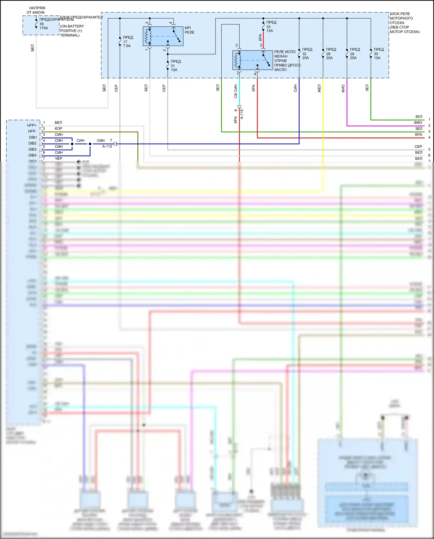 Eclipse Cross Mitsubishi I рестайлинг (2020-2024): Электросхема двигателя 1.5л турбо (1 из 5) 