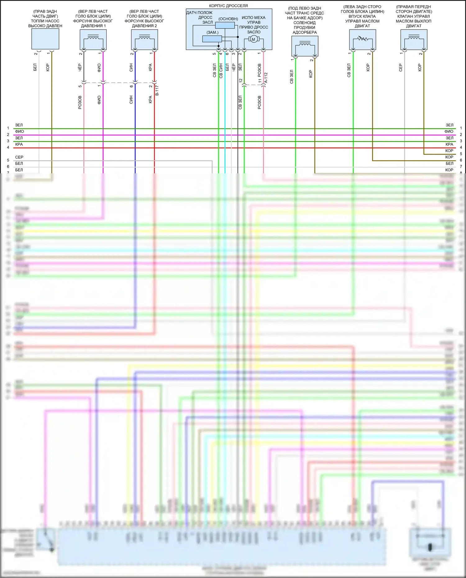 Eclipse Cross Mitsubishi I рестайлинг (2020-2024): Электросхема двигателя 1.5л турбо (2 из 5) 