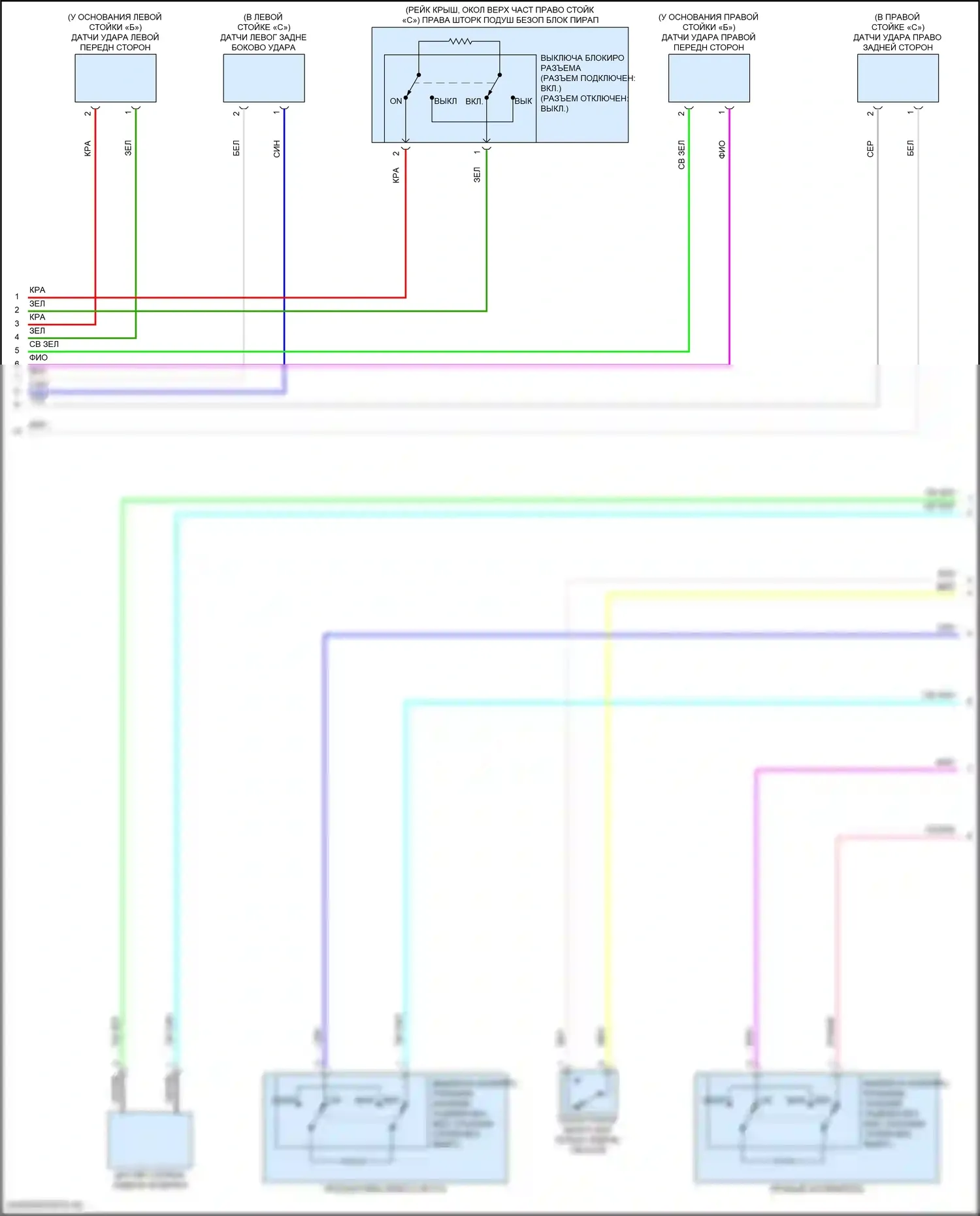Eclipse Cross Mitsubishi I рестайлинг (2020-2024): Электросхема подушек безопасности (4 из 5) 