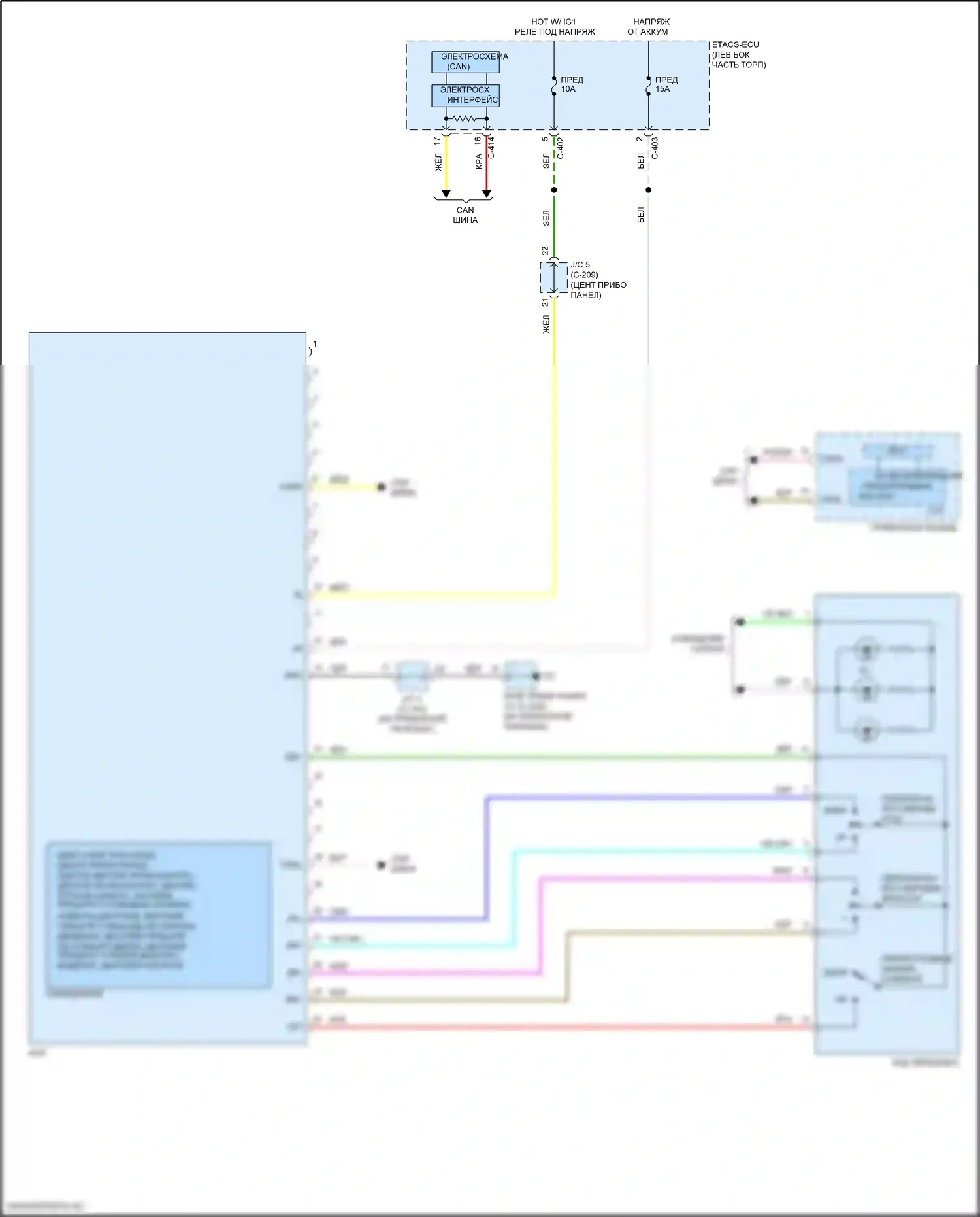 Eclipse Cross Mitsubishi I рестайлинг (2020-2024): Электросхема лобового дисплея 