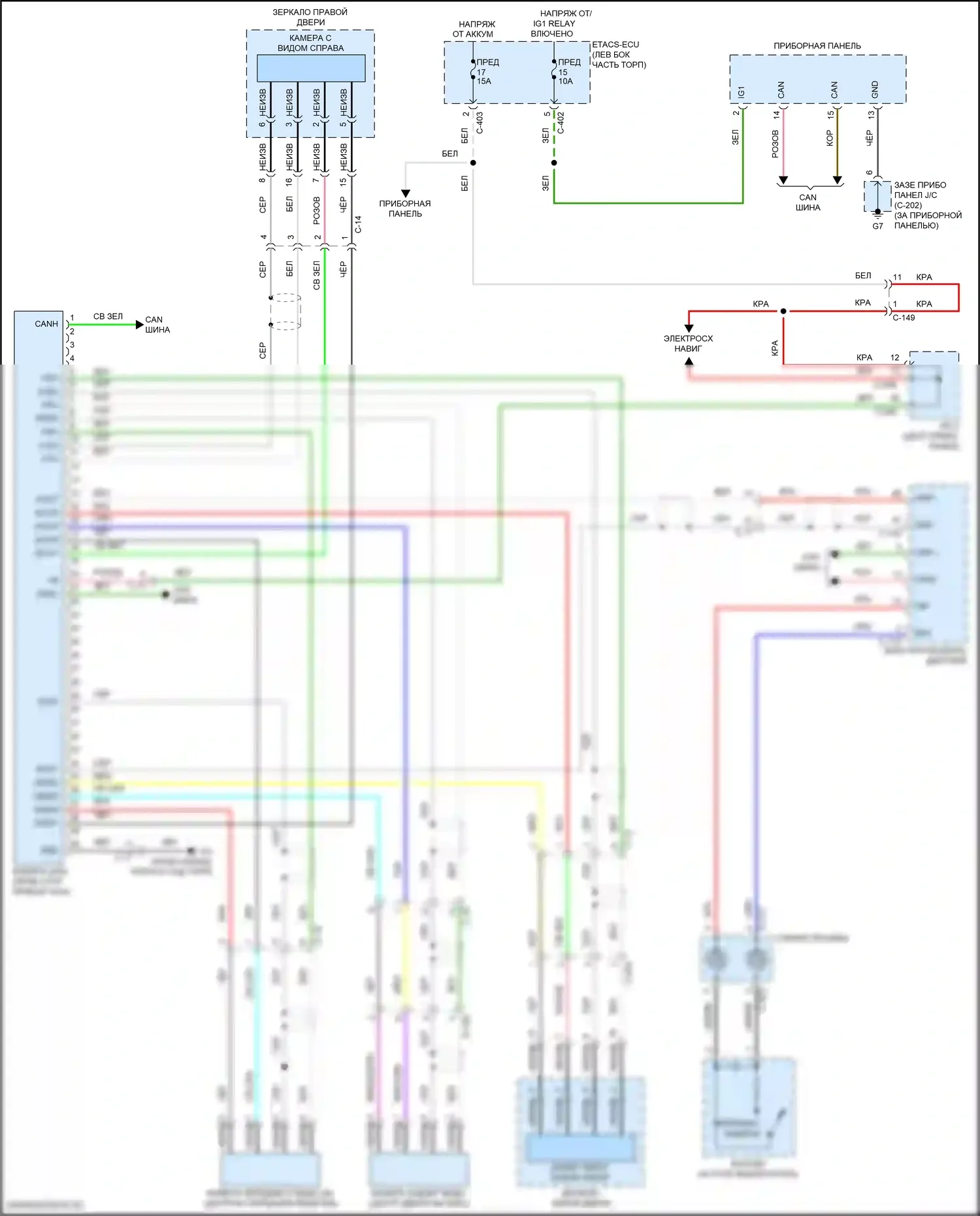 Eclipse Cross Mitsubishi I рестайлинг (2020-2024): Электросхема мультикамер 