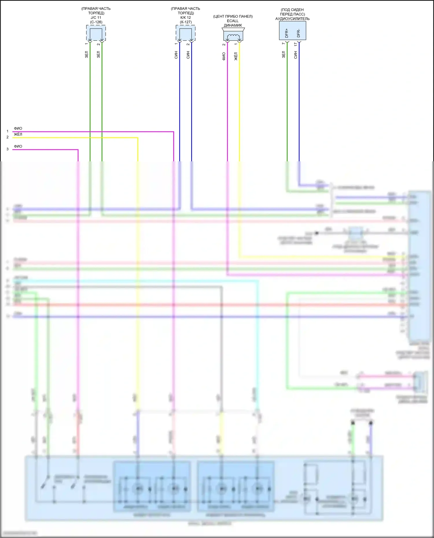 Eclipse Cross Mitsubishi I рестайлинг (2020-2024): Электросхема телематики (2 из 2) 