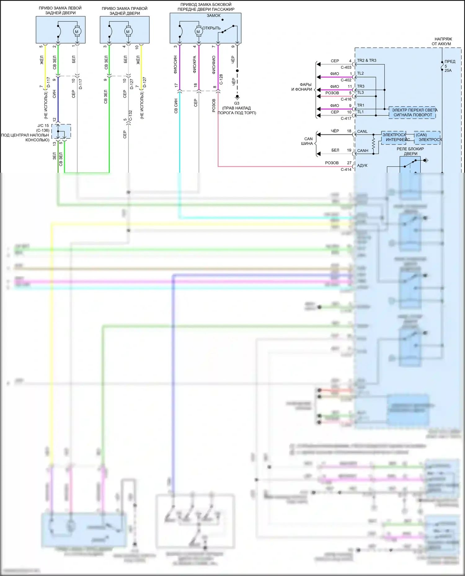 Eclipse Cross Mitsubishi I рестайлинг (2020-2024): Электросхема центрального замка, с запуском одним нажатием (3 из 3) 