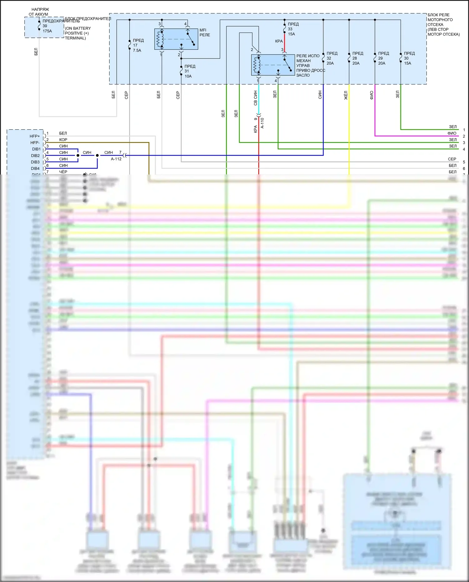 Eclipse Cross Mitsubishi I (2017-2022): Электросхема двигателя 1.5л турбо (1 из 5) 