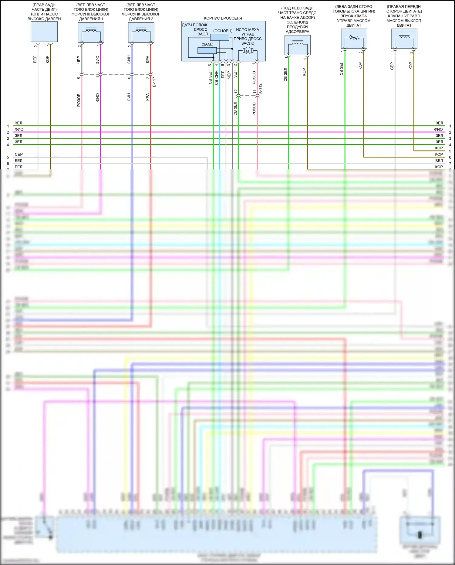 Eclipse Cross Mitsubishi I (2017-2022): Электросхема двигателя 1.5л турбо (2 из 5) 