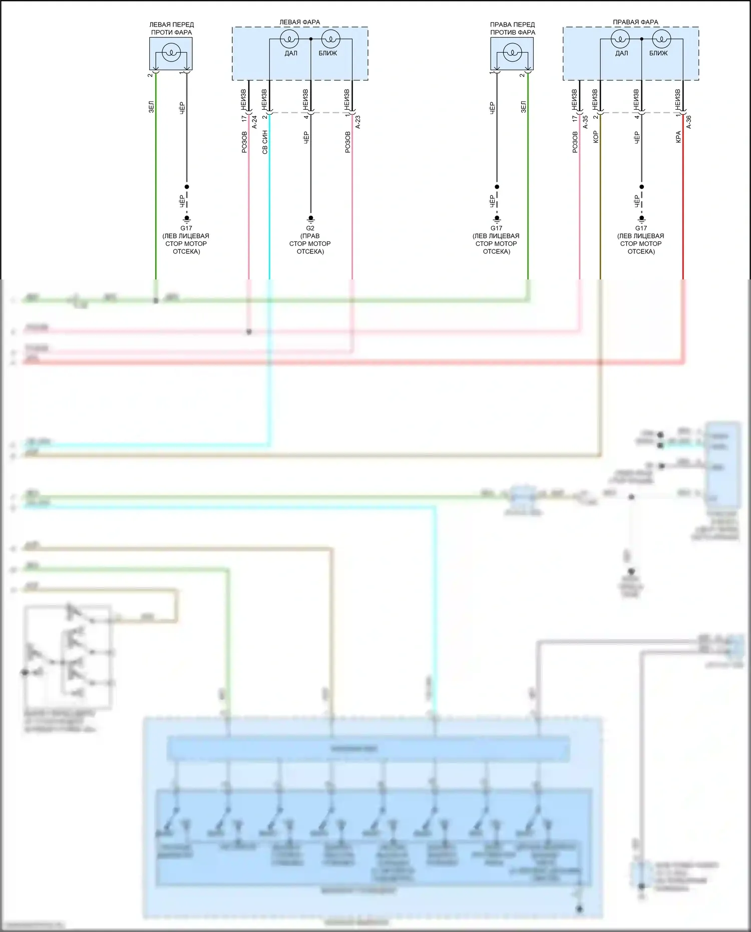 Eclipse Cross Mitsubishi I (2017-2022): Электросхема фар, без светодиодных фар (2 из 2) 