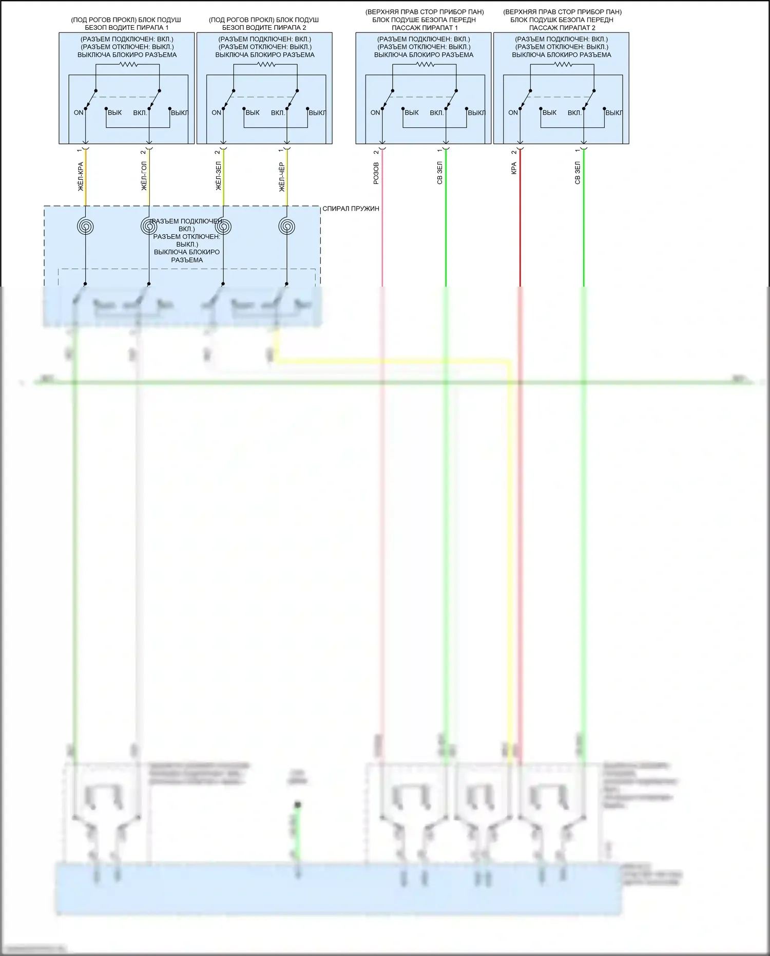 Eclipse Cross Mitsubishi I (2017-2022): Электросхема подушек безопасности (2 из 5) 