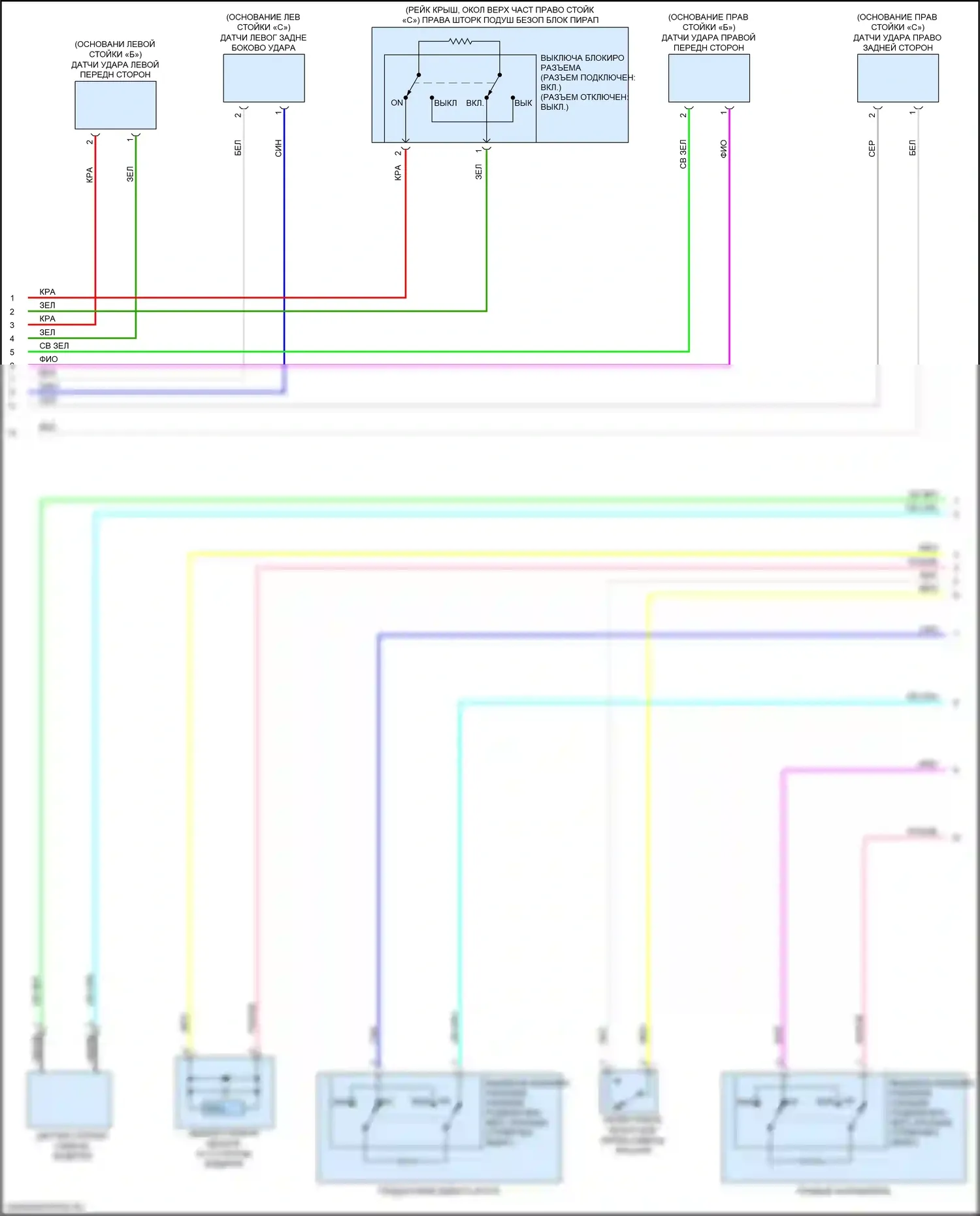 Eclipse Cross Mitsubishi I (2017-2022): Электросхема подушек безопасности (4 из 5) 