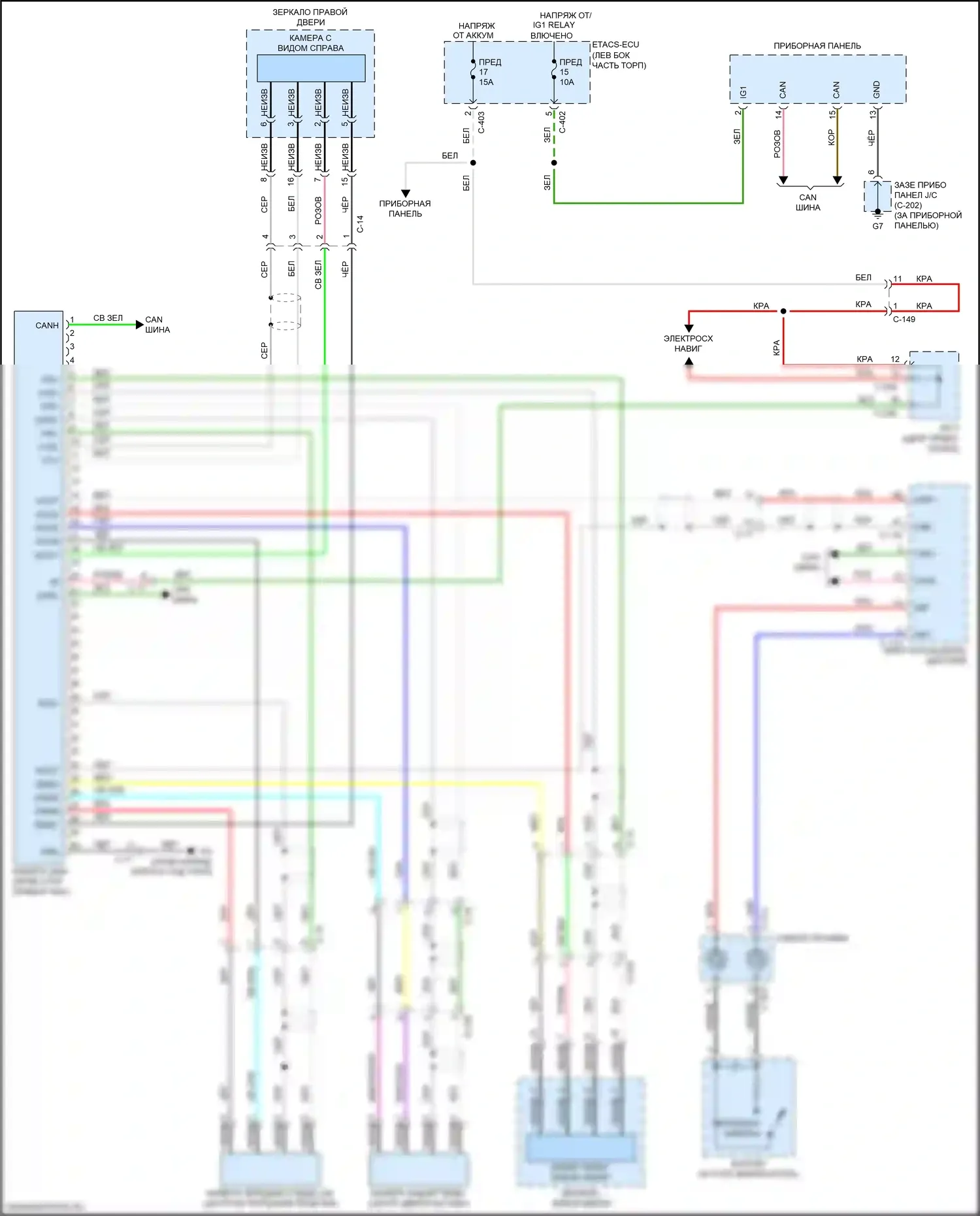 Eclipse Cross Mitsubishi I (2017-2022): Электросхема мультикамер 
